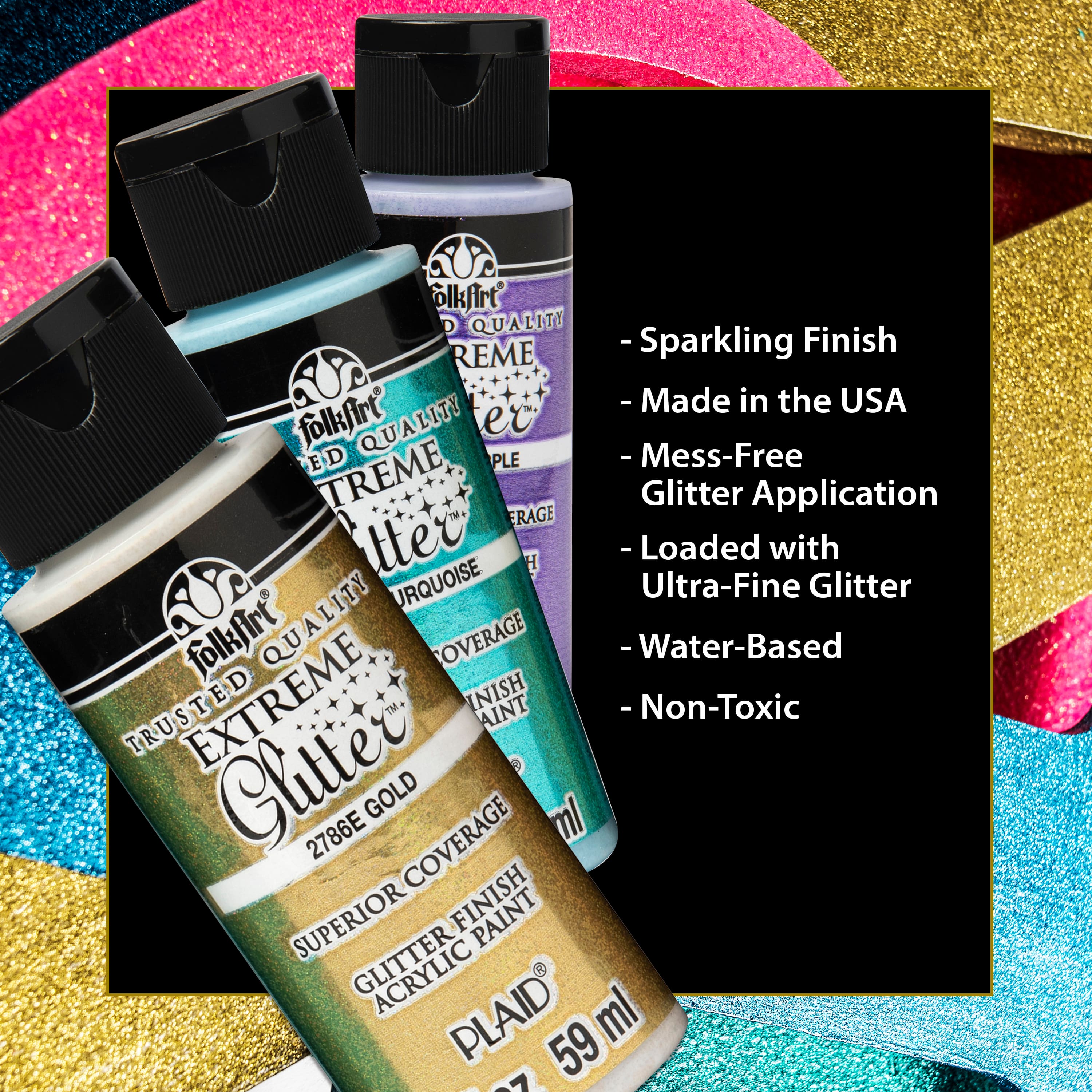 FolkArt&#xAE; Extreme Glitter Acrylic Craft Paint Set