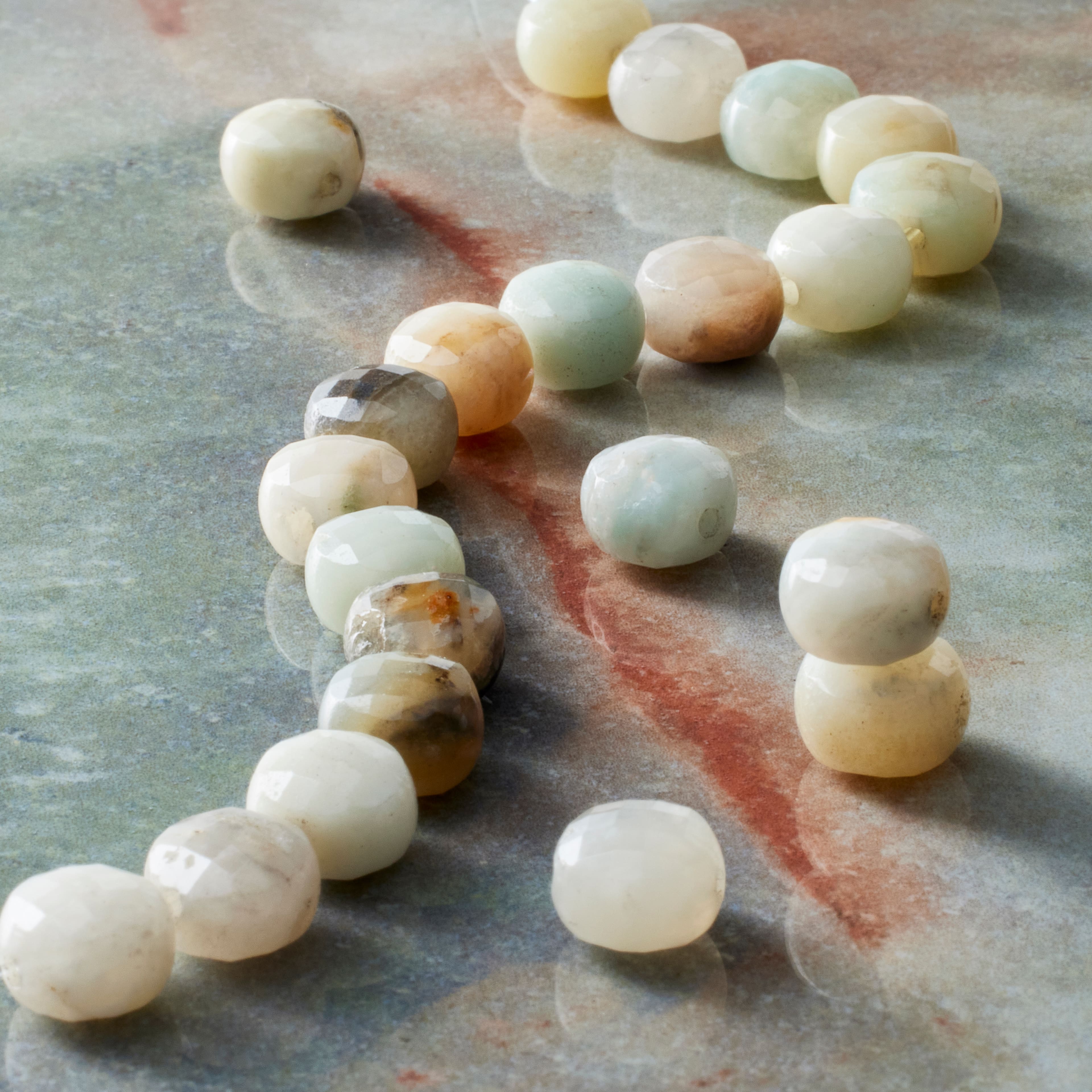 Faceted Amazonite Coin Beads, 8mm by Bead Landing™