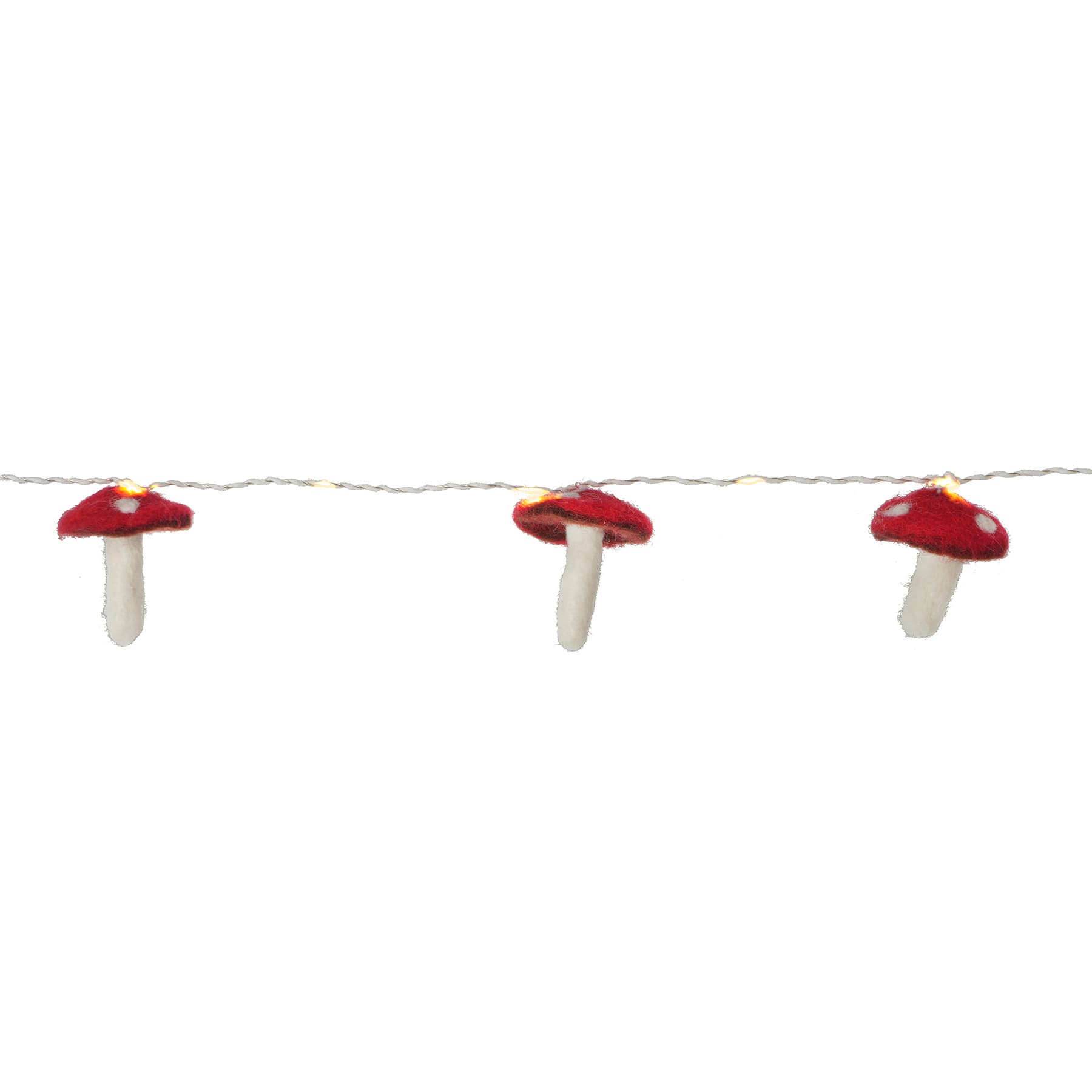 20ct. Warm White LED Felt Mushroom String Lights by Ashland&#xAE;