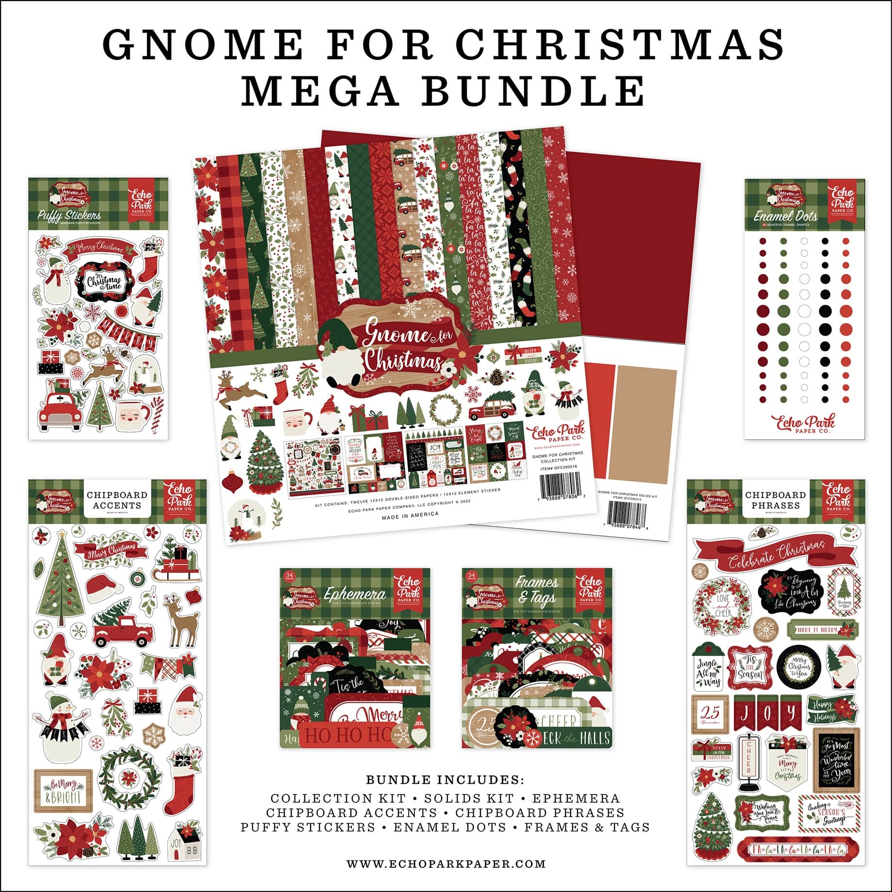 Echo Park Paper Company 12 x 12 Santa Claus Lane Christmas Kit