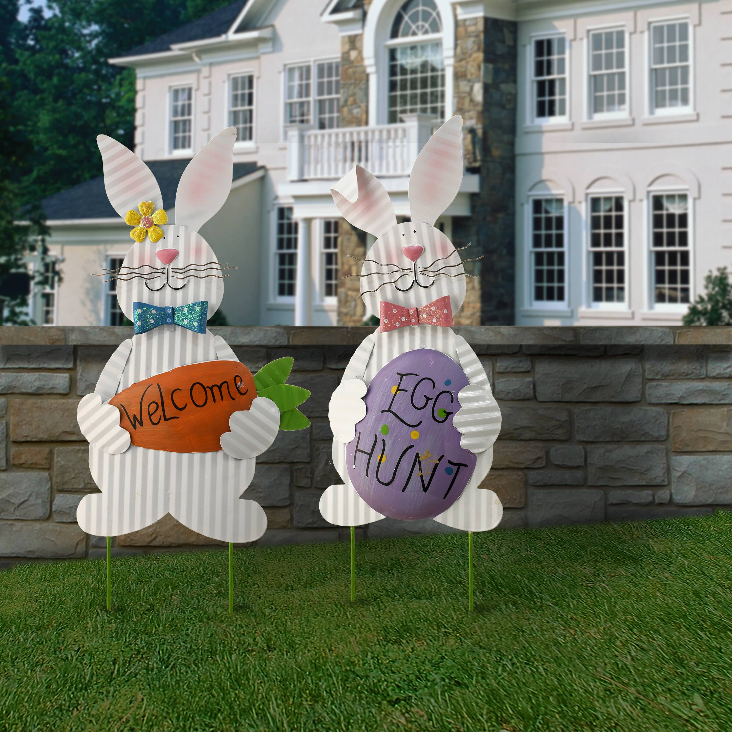 Metal Easter Bunny Stake Set Michaels