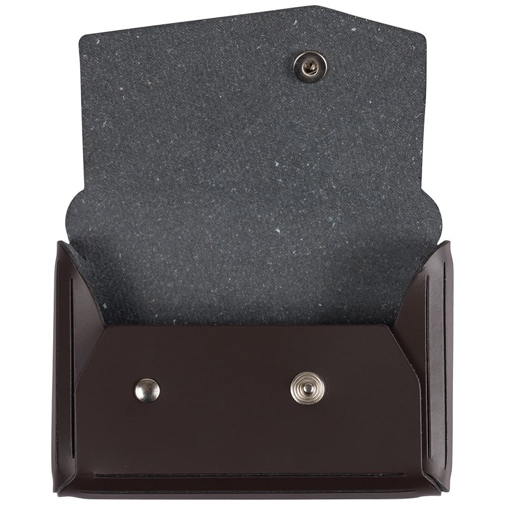JAM Paper Italian Leather Business Card Holder Case with Angular Flap