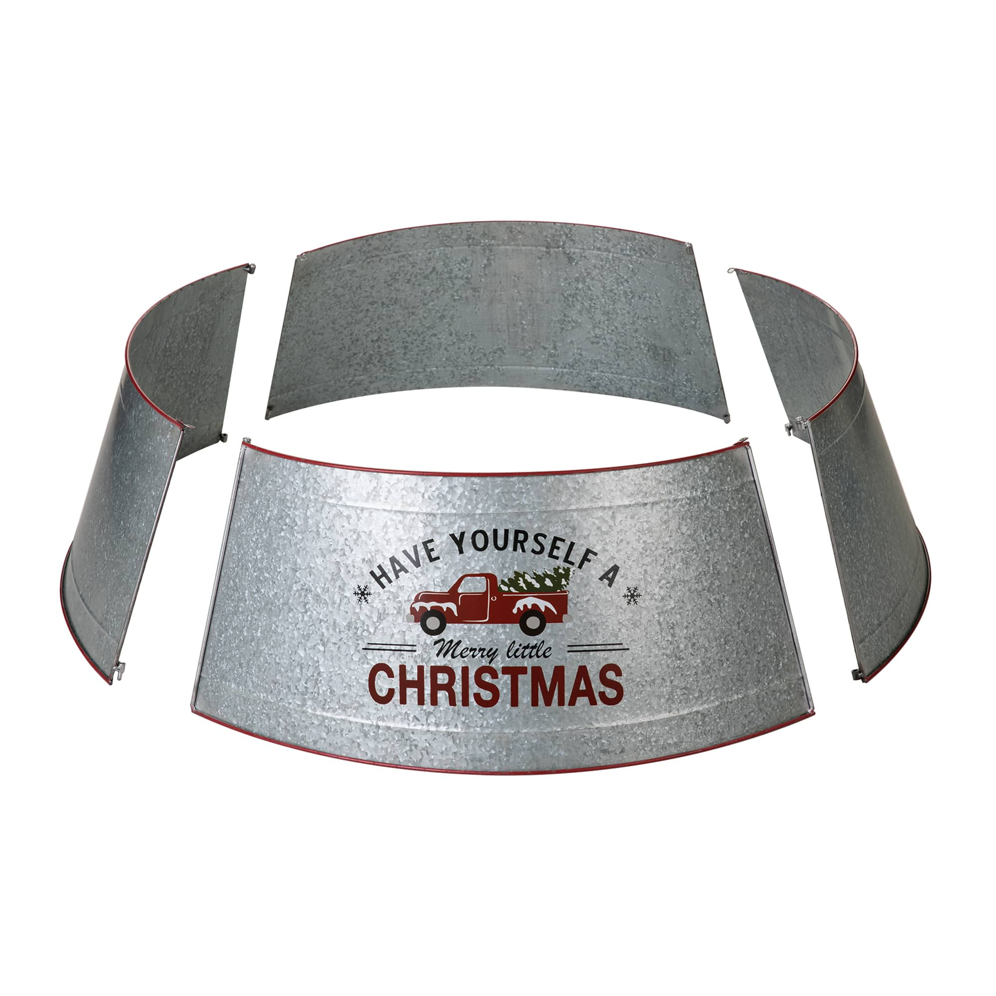 Glitzhome&#xAE; 40.5&#x22; Christmas Galvanized Metal Truck Tree Collar