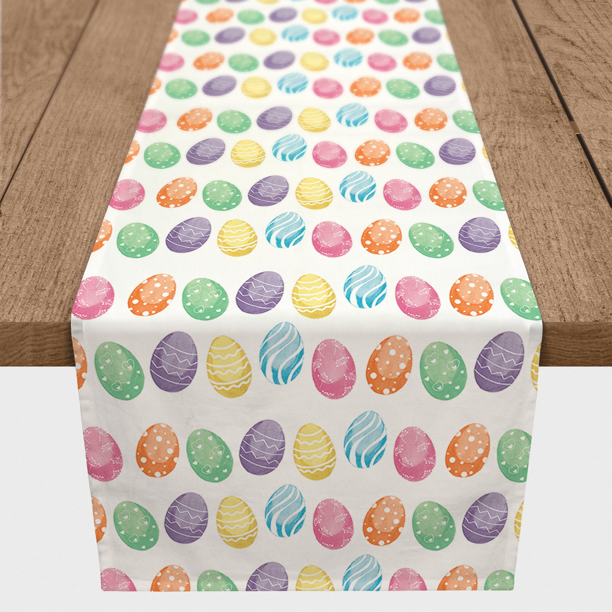 Watercolor Eggs 16&#x22; x 72&#x22; Poly Twill Table Runner