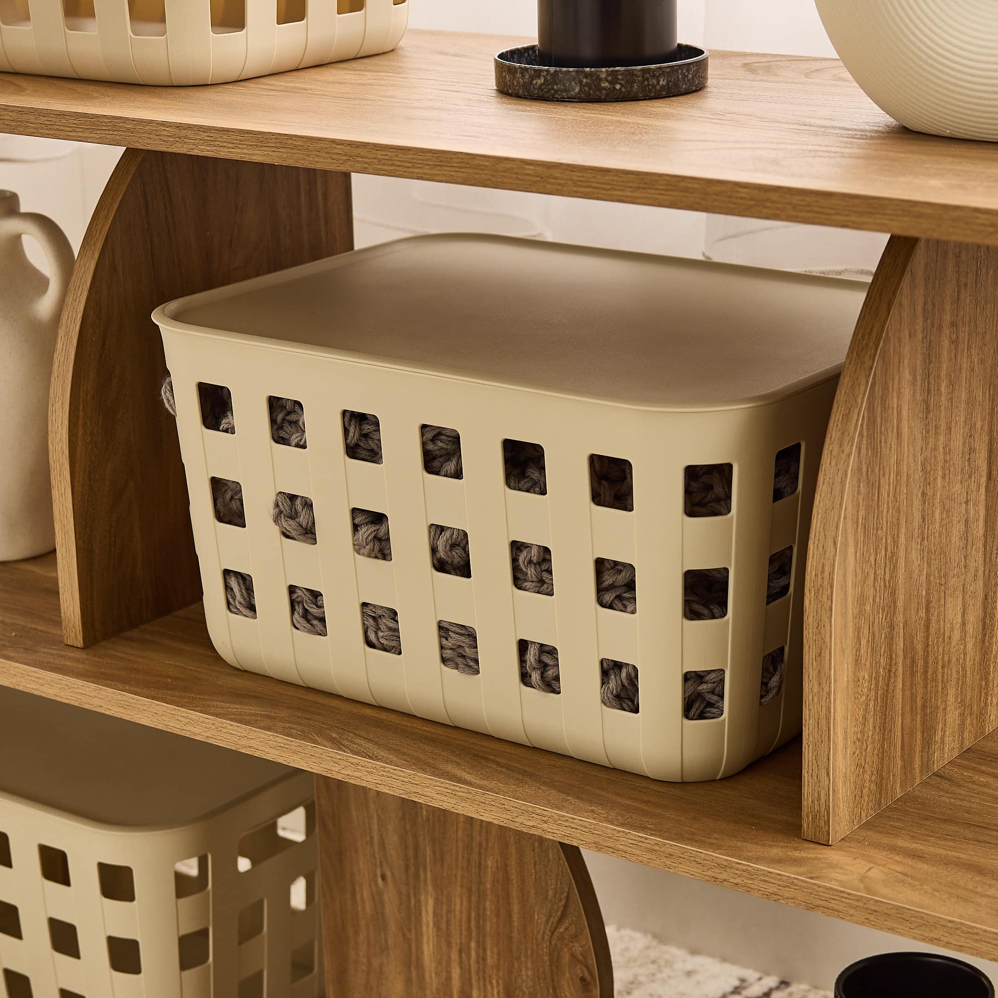 Ezy Storage Aura 29.5qt. Lidded Basket