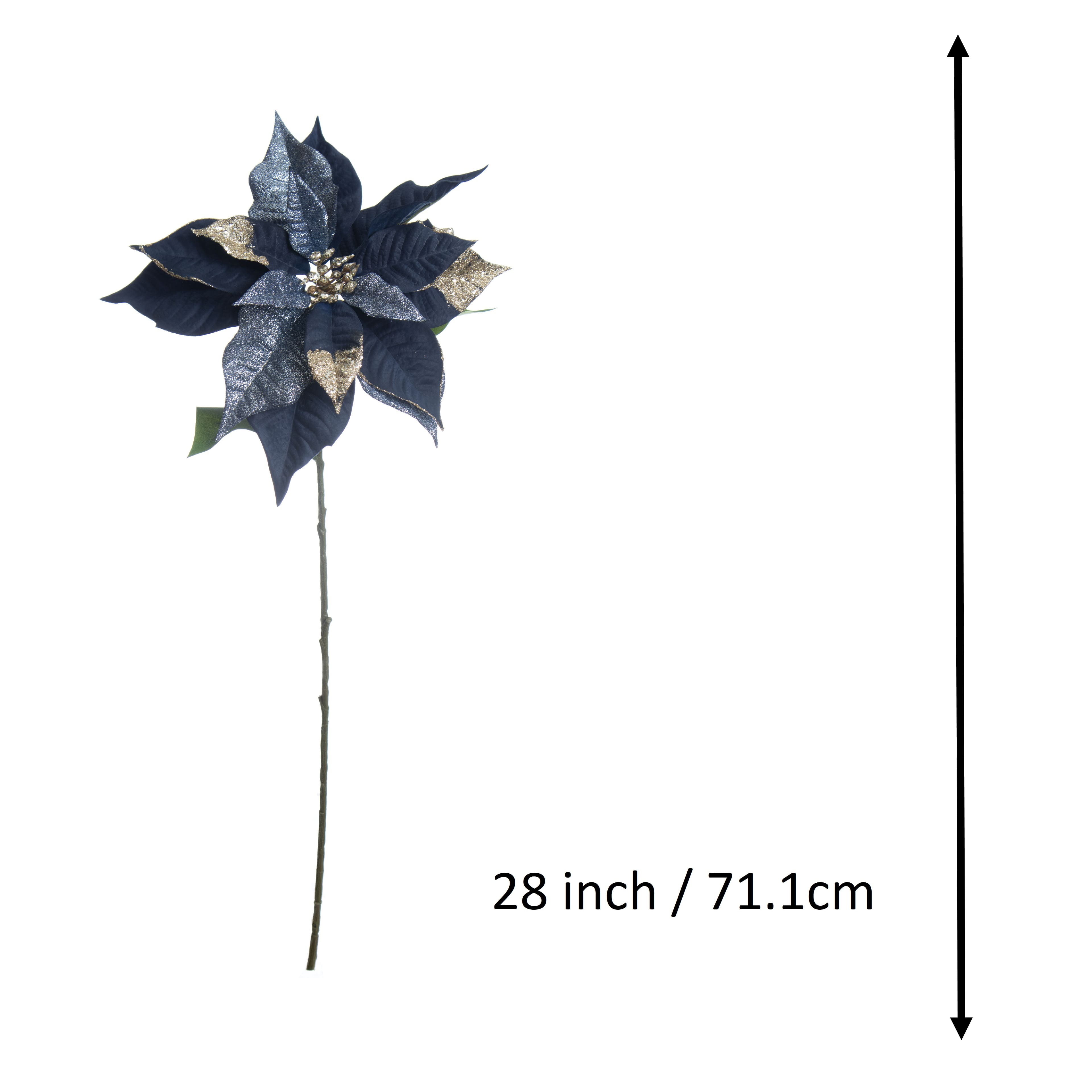 28&#x22; Blue &#x26; Silver Poinsettia Stem by Ashland&#xAE;