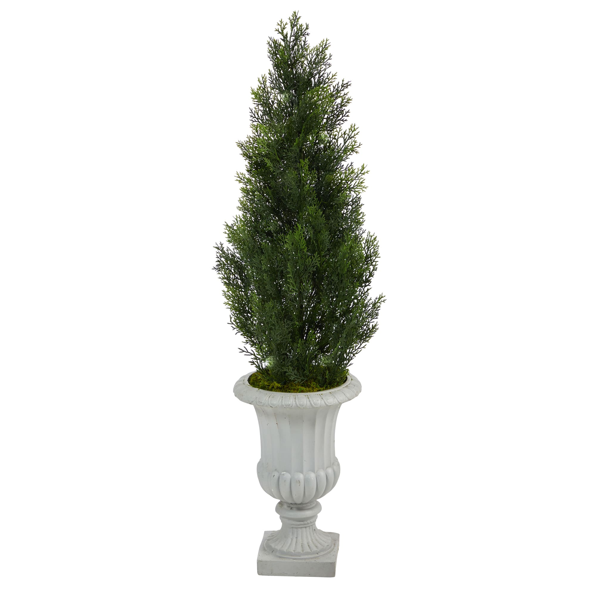 4ft. UV Resistant Mini Cedar Artificial Pine Tree in Decorative Urn ...