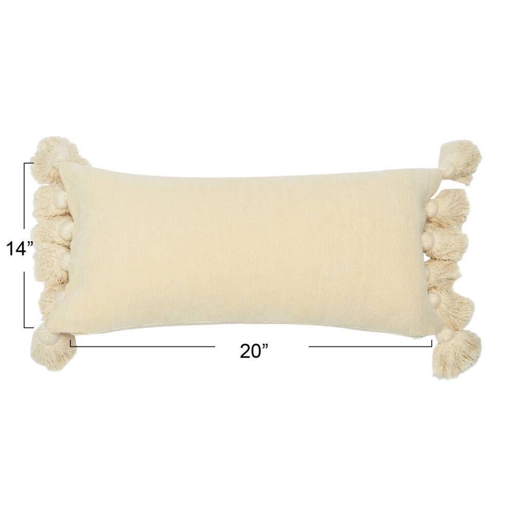 Hello Honey® Cream Chenille Lumbar Pillow with Tassels