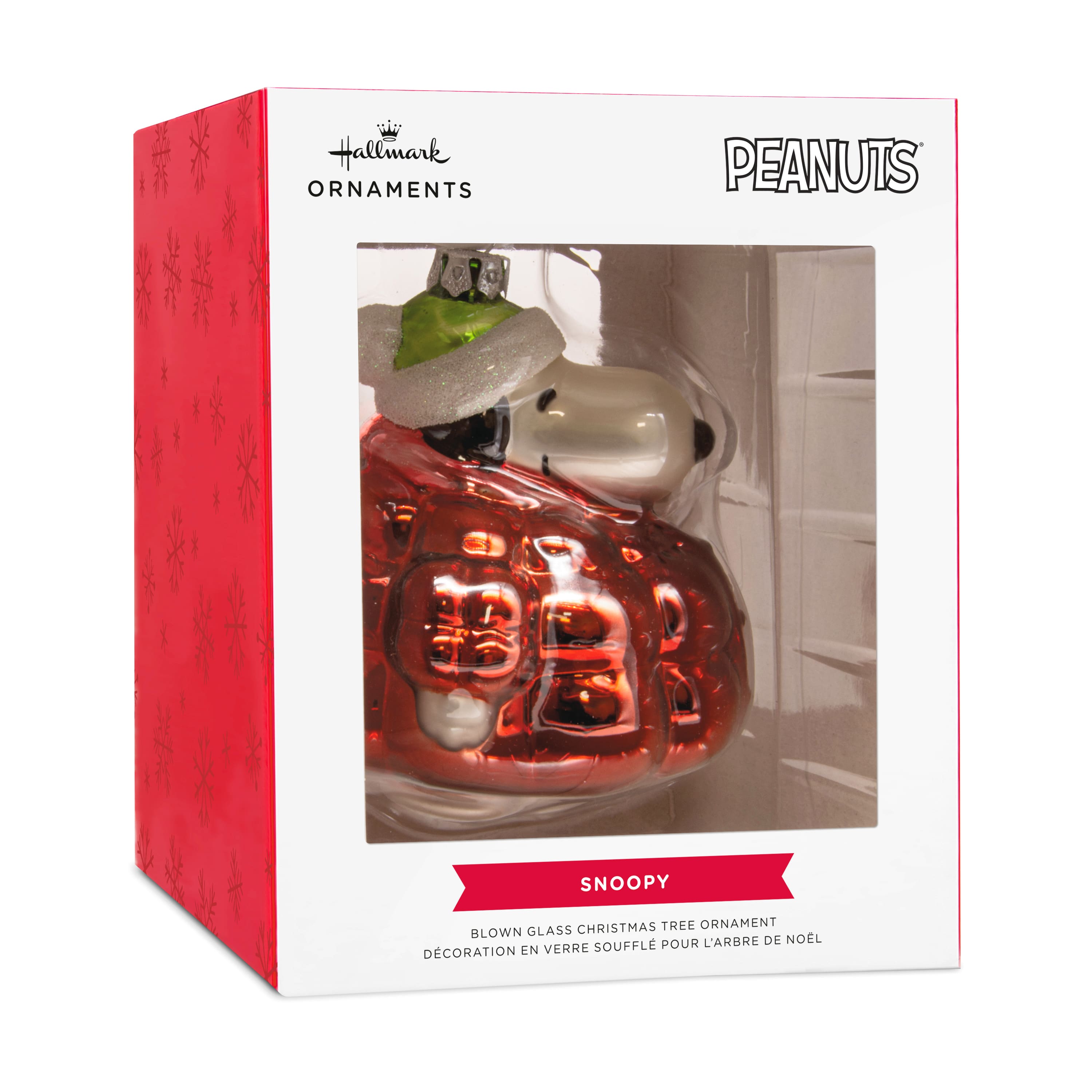 Hallmark Peanuts&#xAE; 4.25&#x22; Snoopy in Puffer Coat Blown Glass Ornament 