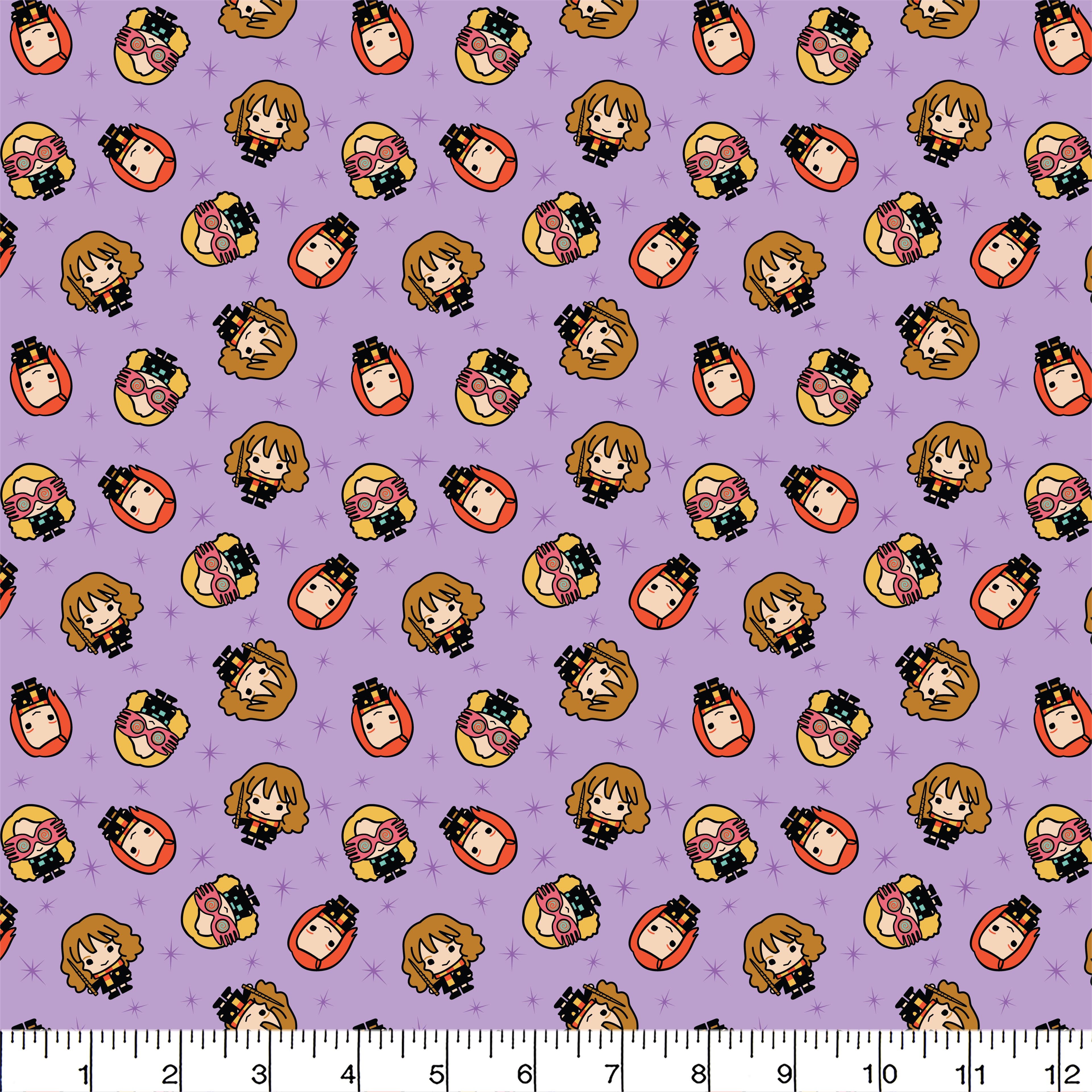 Harry Potter&#x2122; Purple Kawaii Girls Toss Cotton Fabric