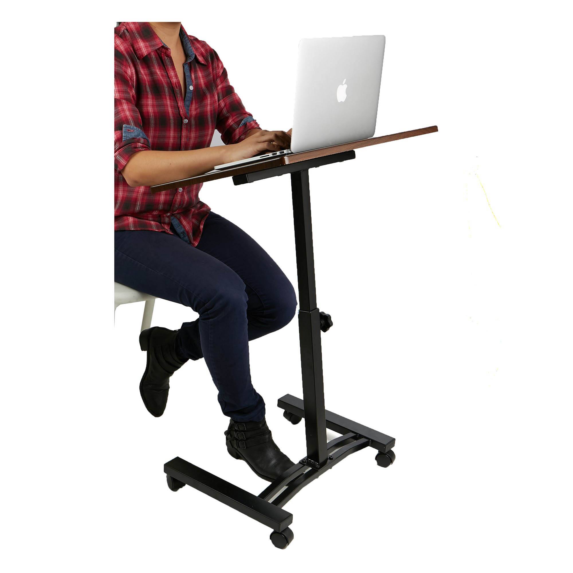 Mind Reader Black Sit & Stand Adjustable Laptop Cart