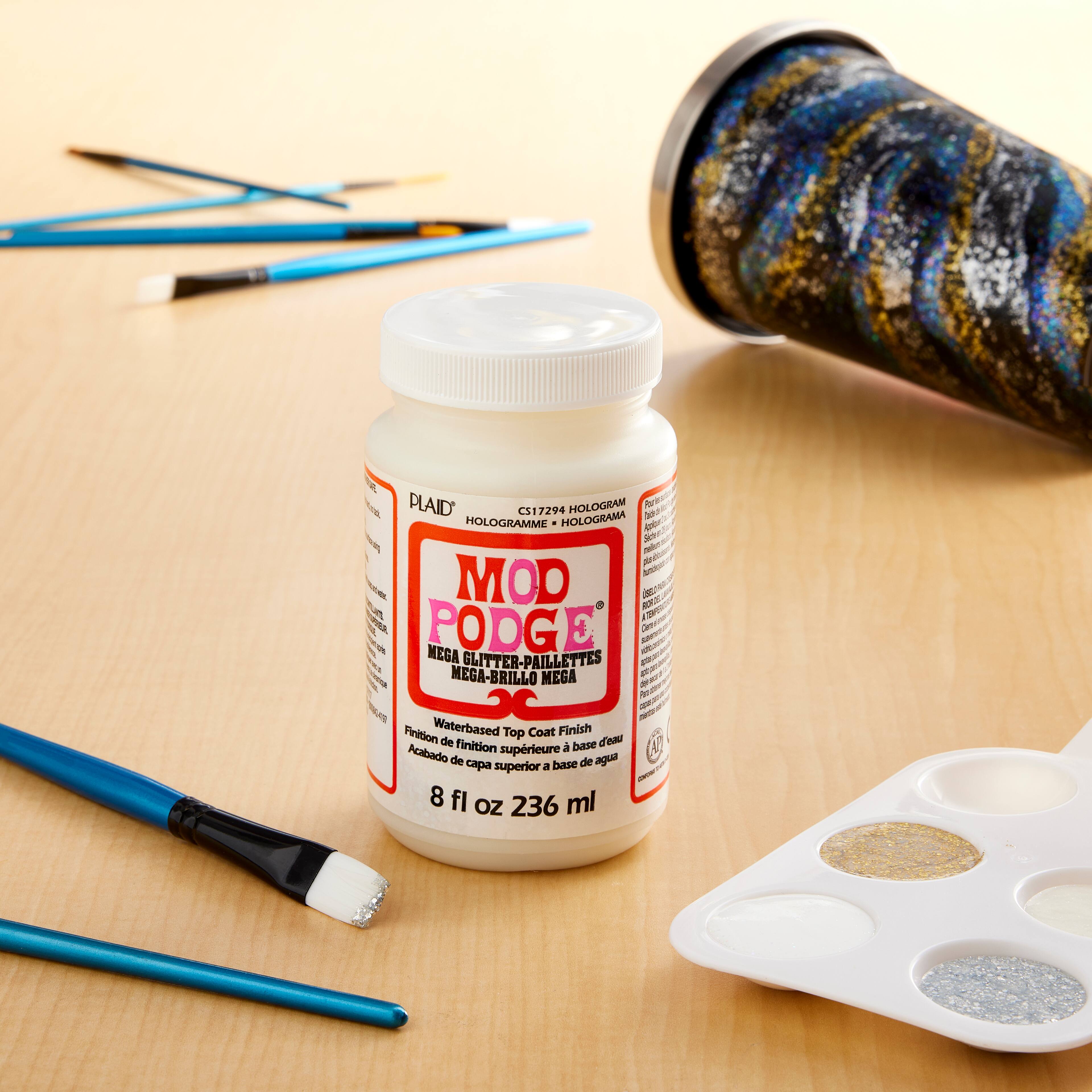 12 Pack: Mod Podge® Hologram Mega Glitter Waterbased Top Coat Finish