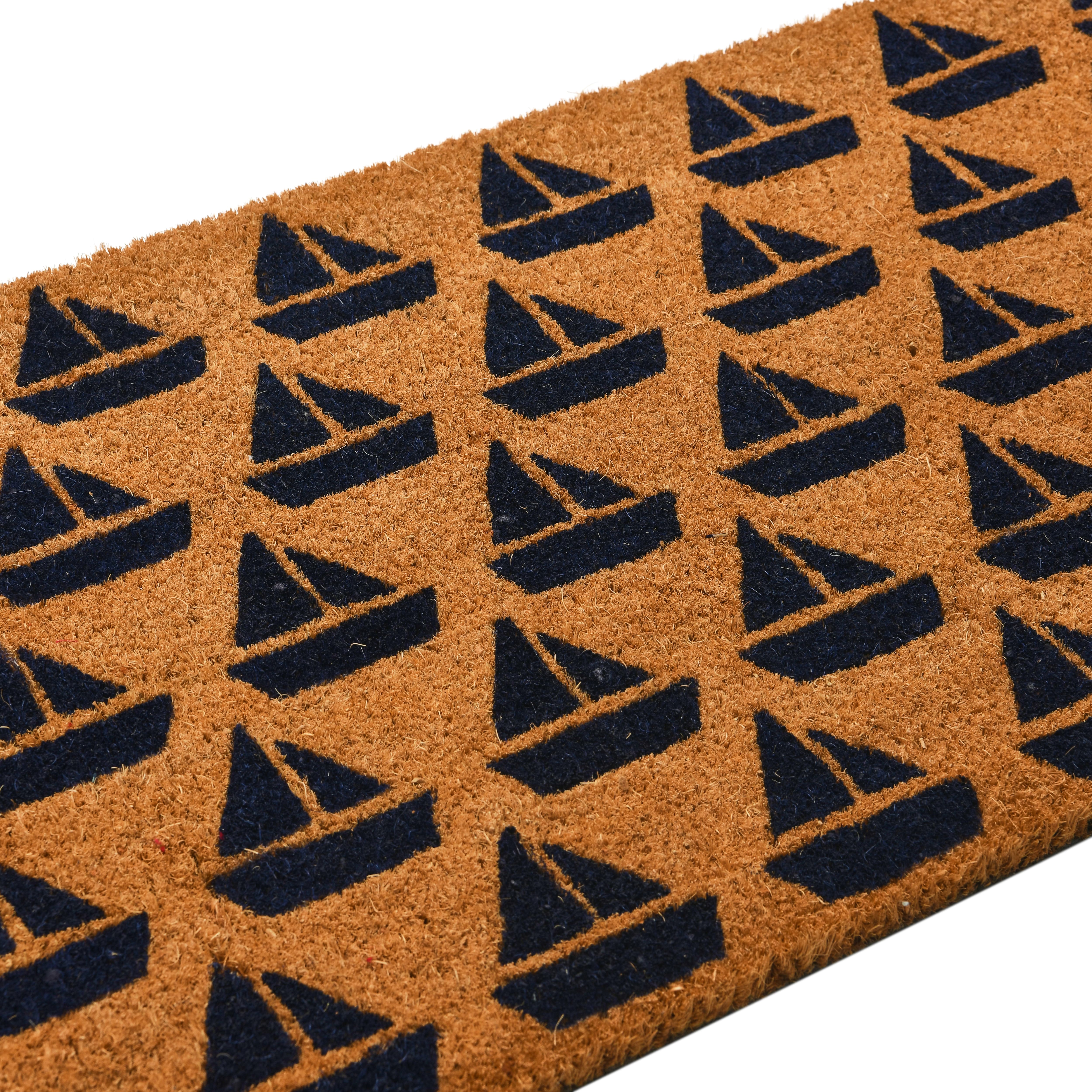 Nautical Sailboat Coir Doormat