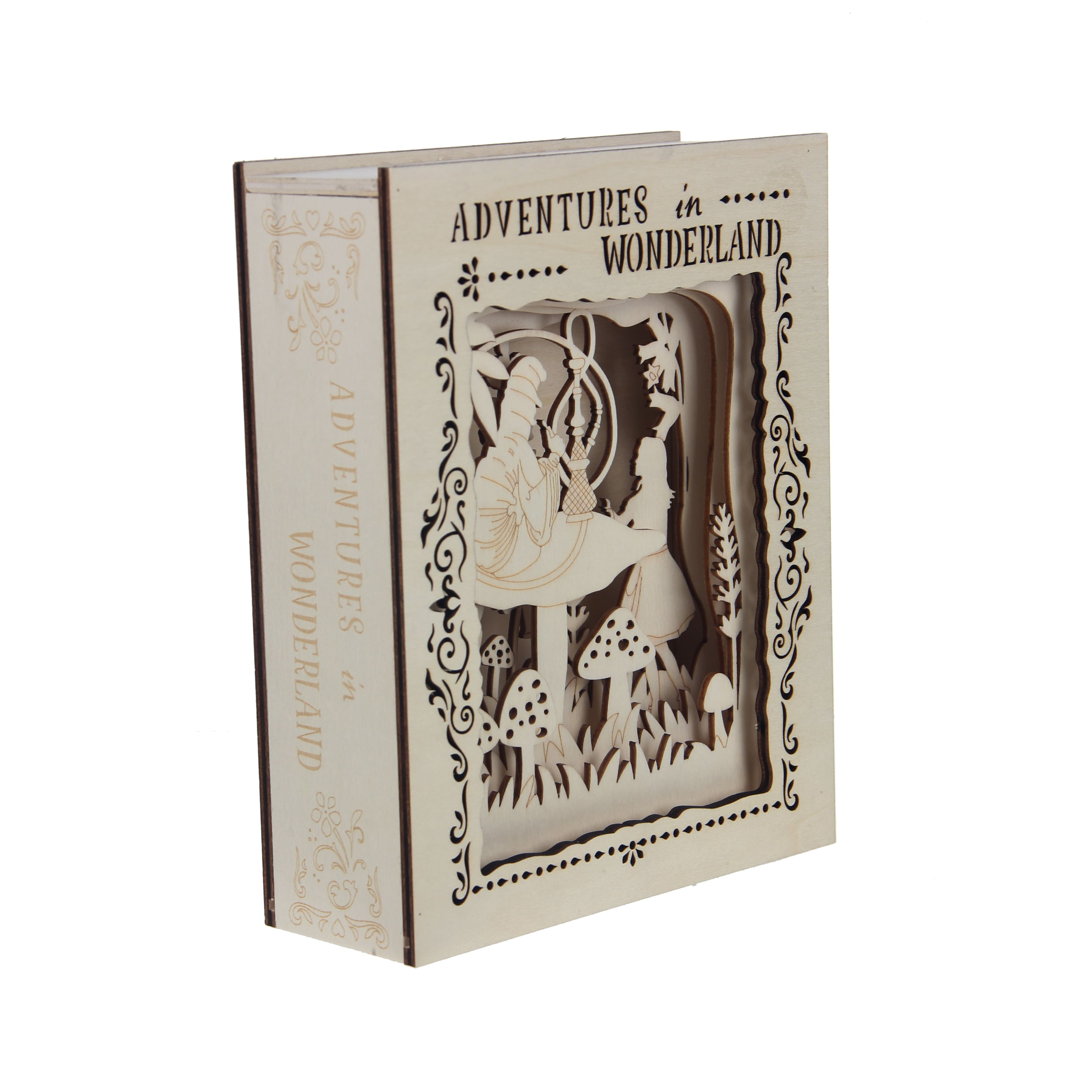 8.5&#x22; Adventures in Wonderland Book DIY LED Plywood D&#xE9;cor by Make Market&#xAE;