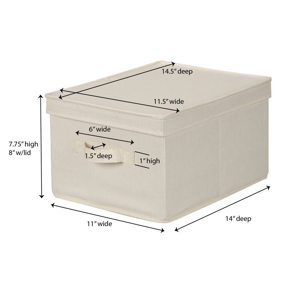 Household Essentials Canvas Storage Box with Lid