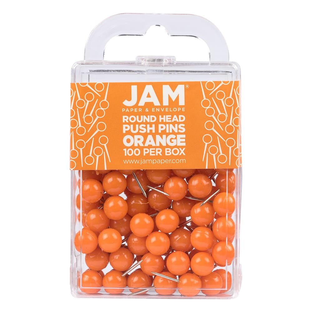 JAM Paper Colorful Round Push Pins, 100ct.