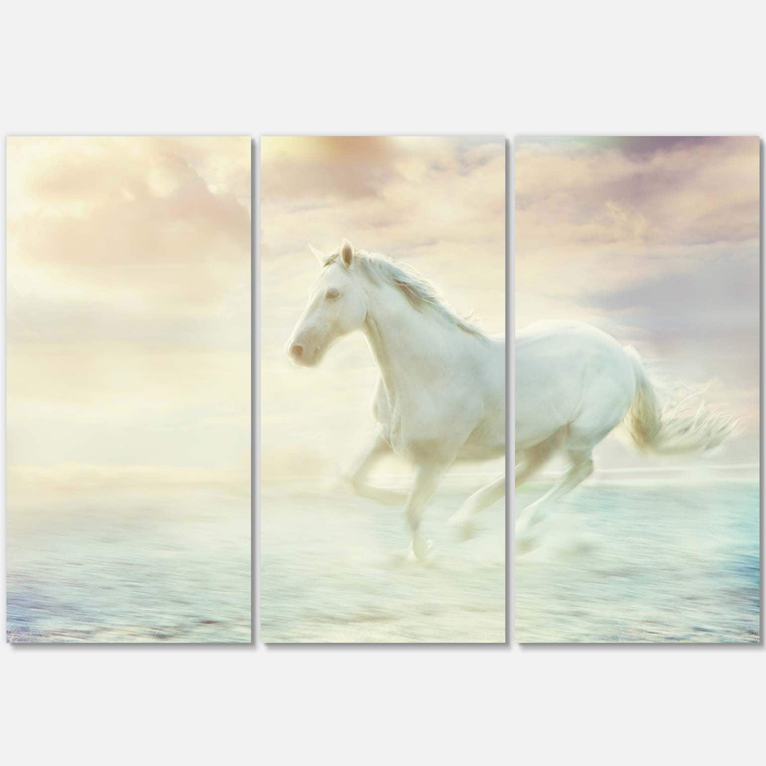 Designart - Fantasy White Horse - Animal Canvas Art Print