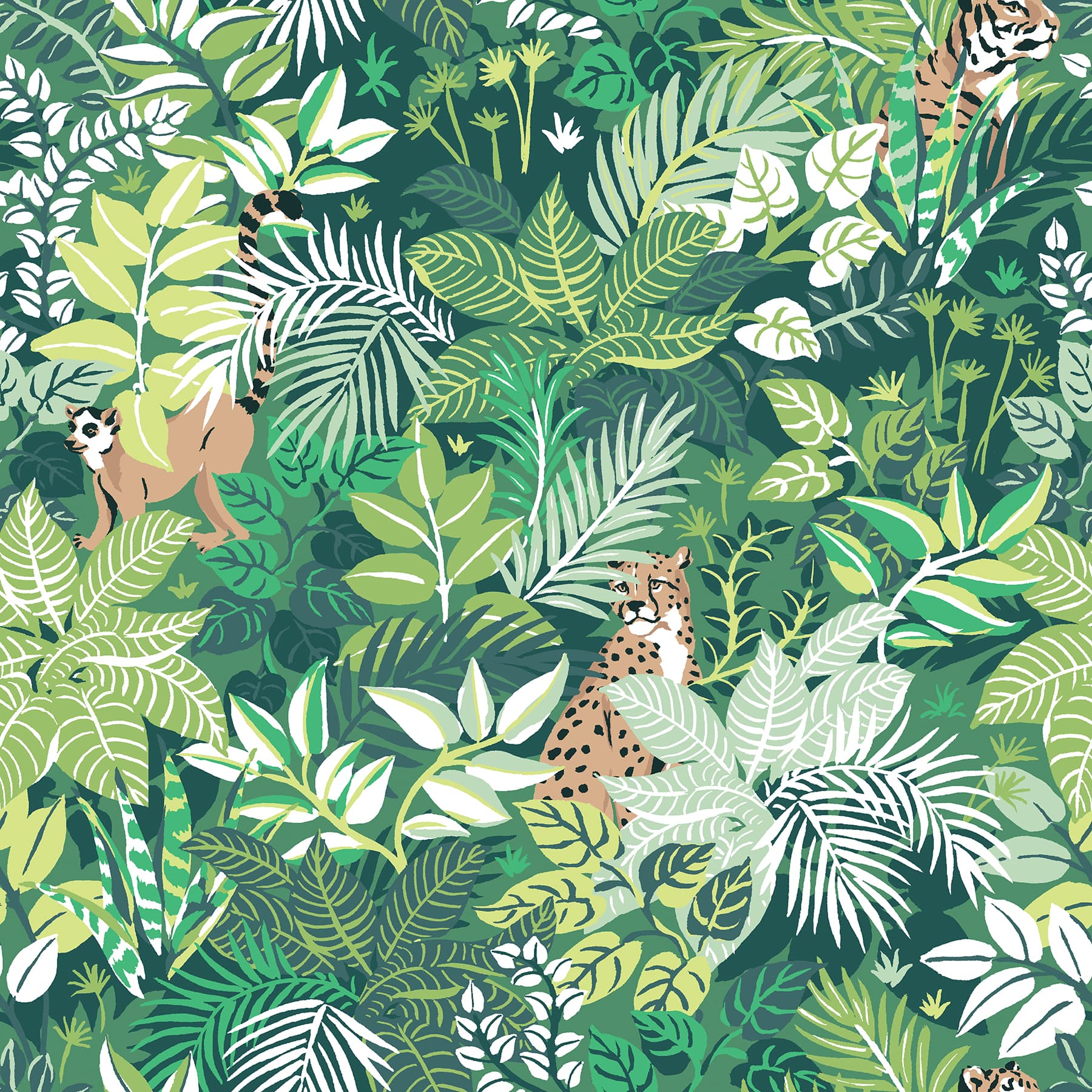 NuWallpaper PrintFresh Sage Tropical Oasis Peel &#x26; Stick Wallpaper