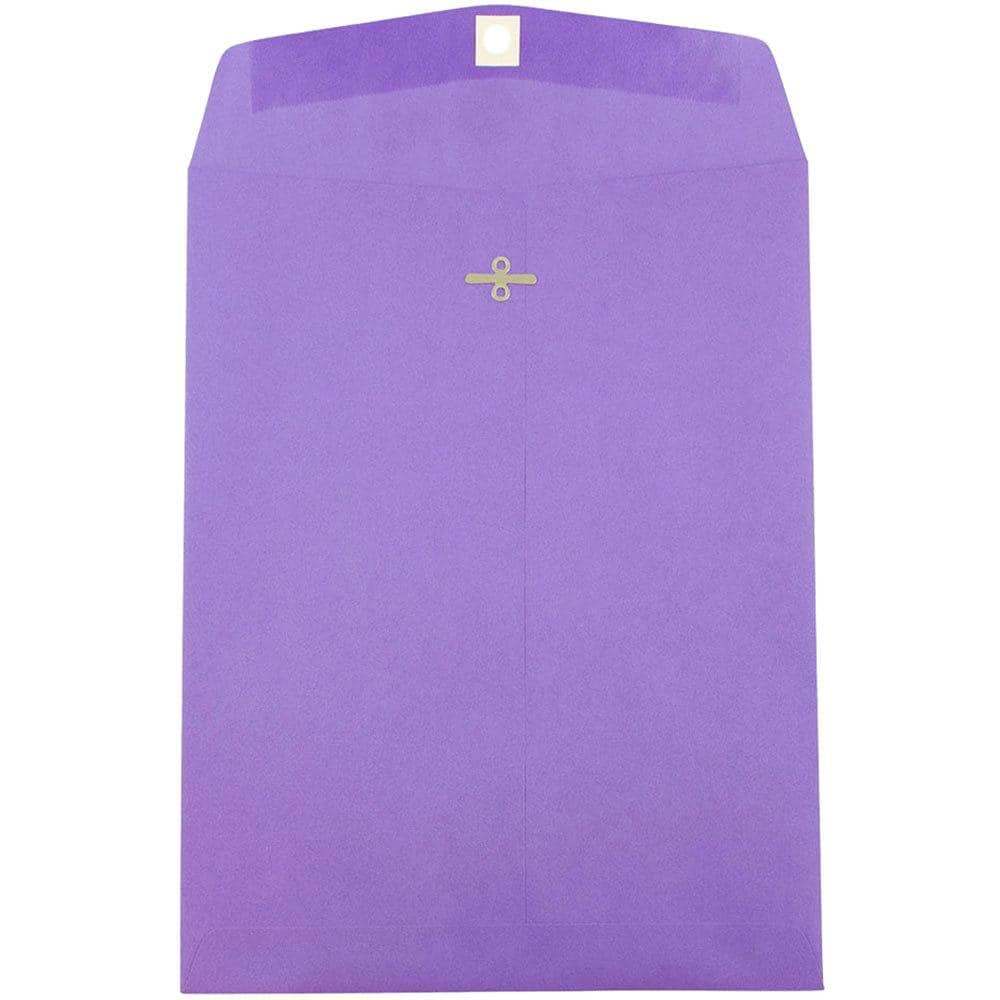 JAM Paper 9&#x22; x 12&#x22; Brite Hue Violet Purple Clasp Closure Catalog Envelopes, 100ct.