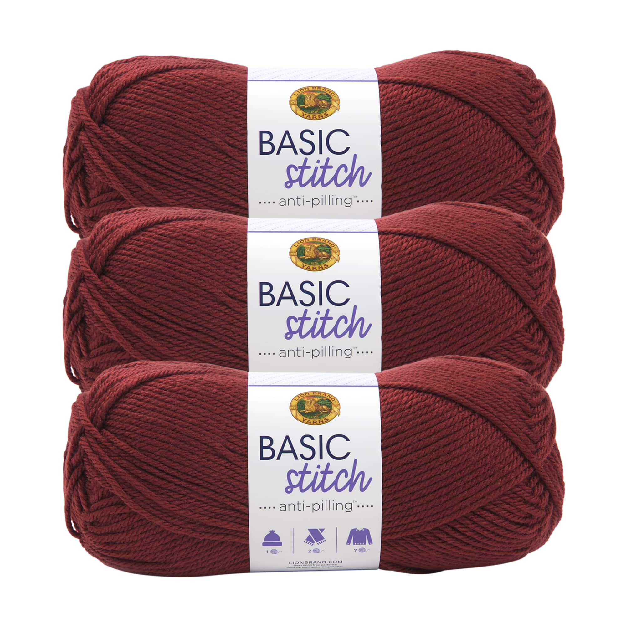 Lion Brand Yarn Basic Stitch Anti Pilling Green Medium Acrylic