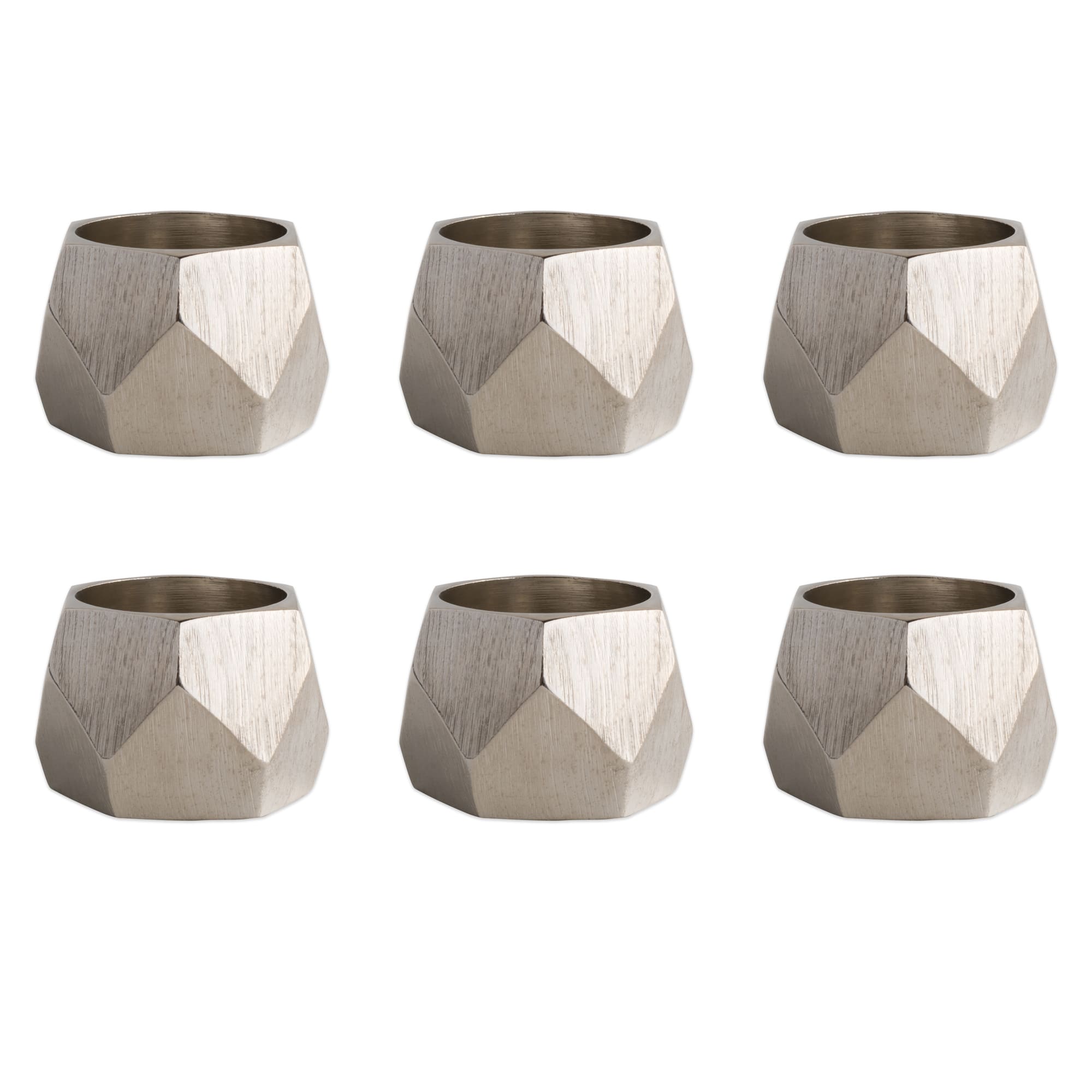 DII&#xAE; Silver Triangle Band Napkin Rings, 6ct.