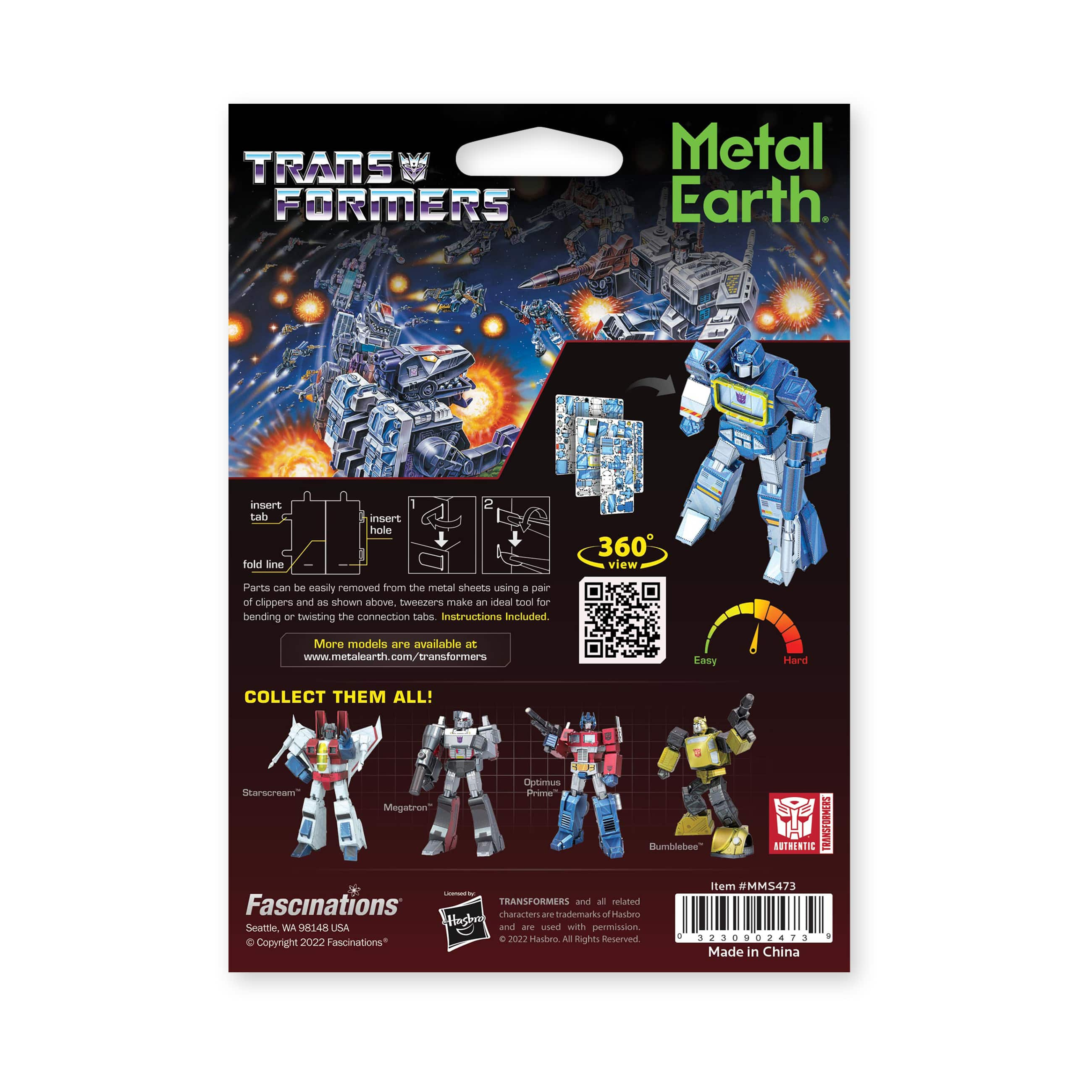 Metal Earth 3D Metal Model Kit - Transformers Color Soundwave