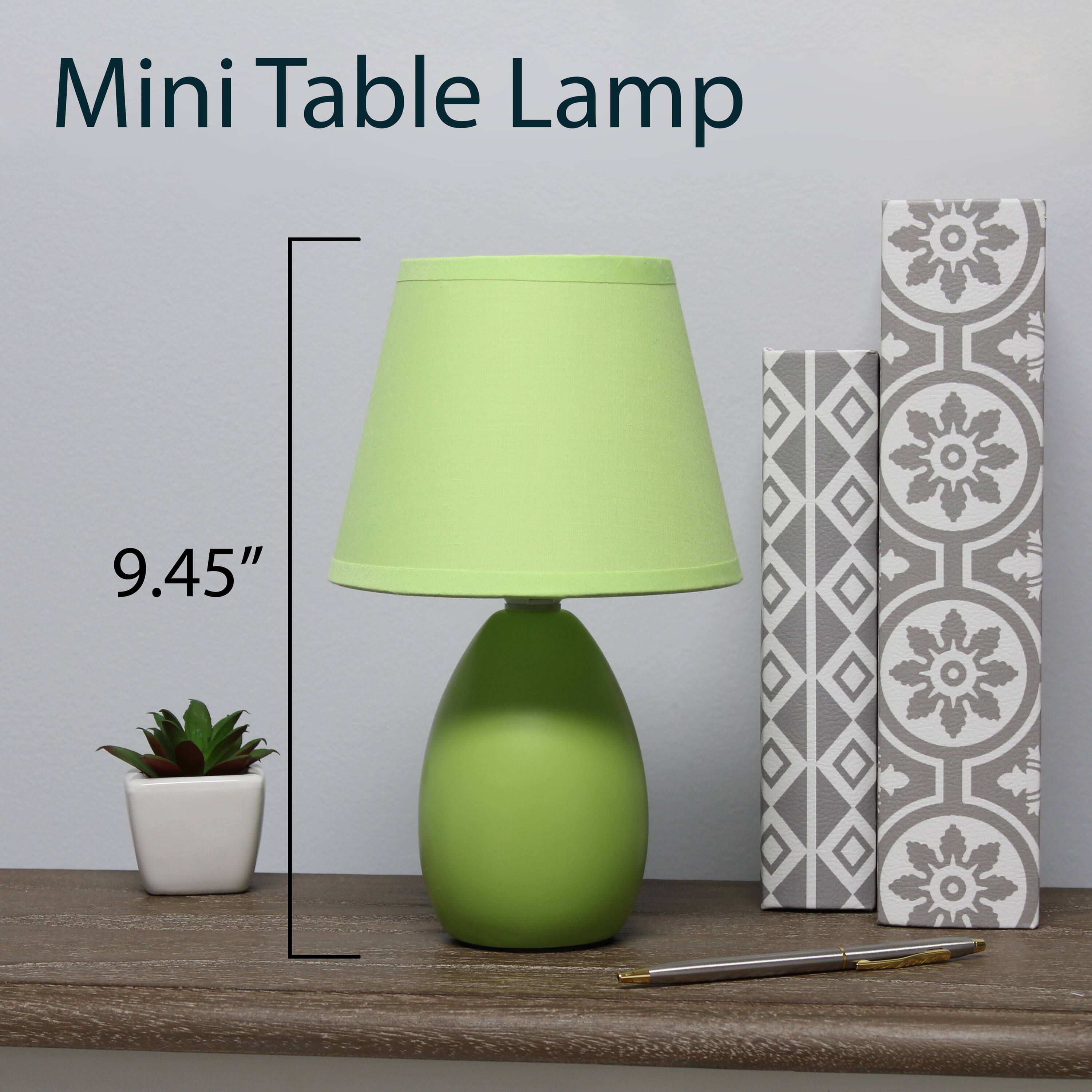 Simple Designs Mini Egg Oval Ceramic Table Lamp