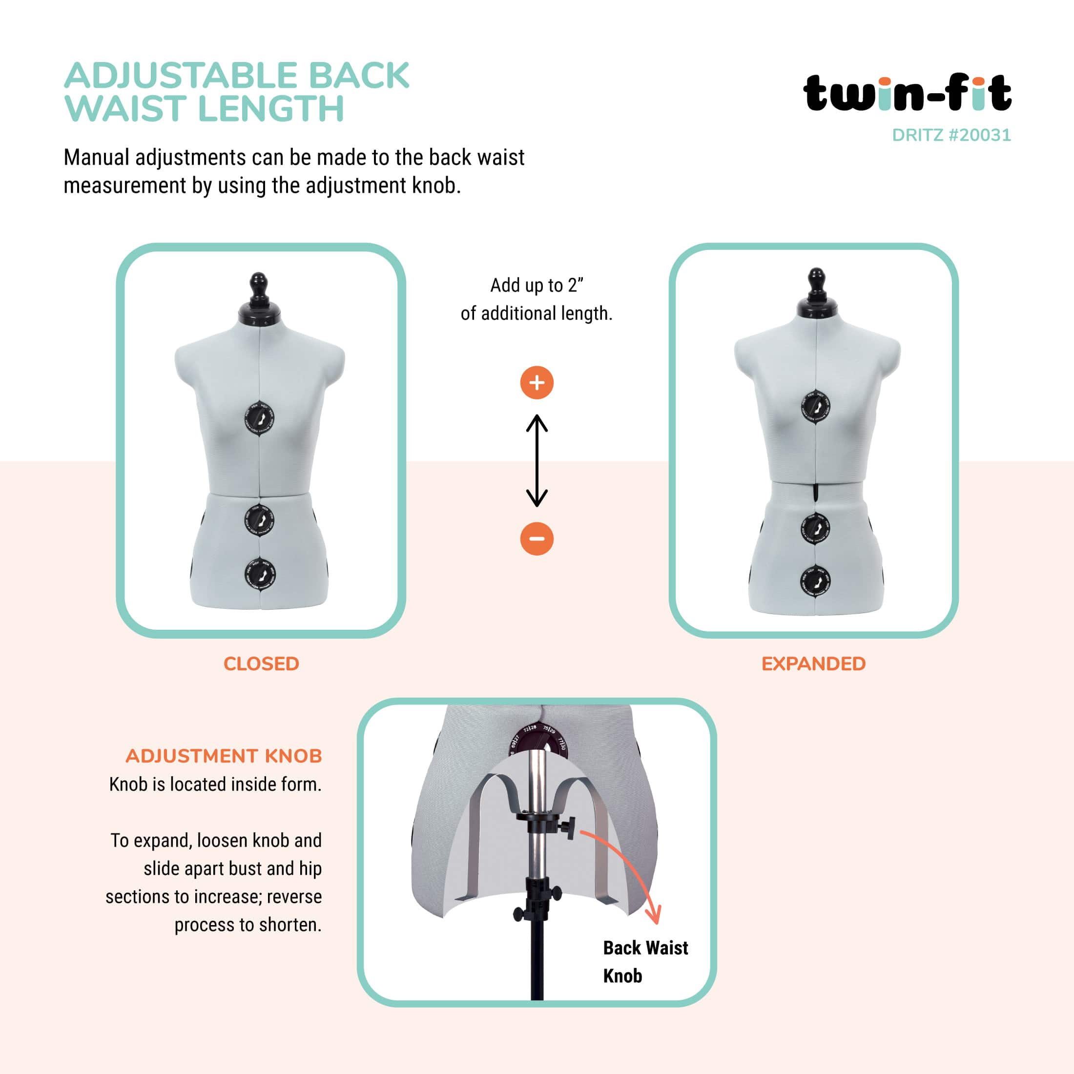 Dritz® Twin-Fit Small Dress Form with Adjustable Tri-Pod Stand