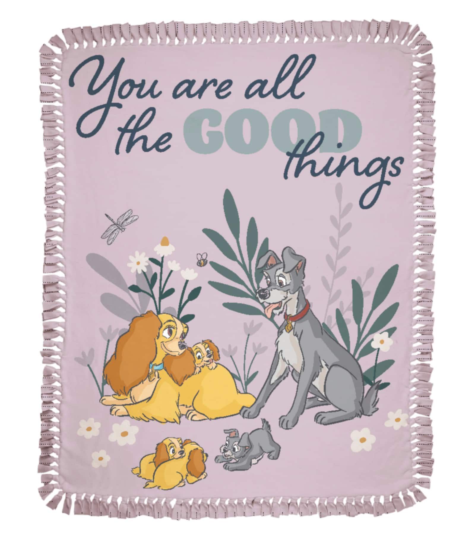 Lady & the Tramp 48" You Are Good Things No Sew Fleece Throw Kit