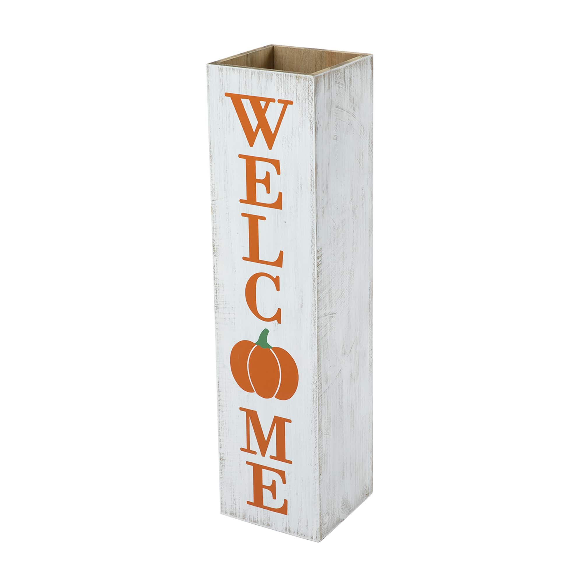 Glitzhome&#xAE; 30&#x22; Fall &#x26; Thanksgiving Double Sided Whitewashed Box Porch Sign