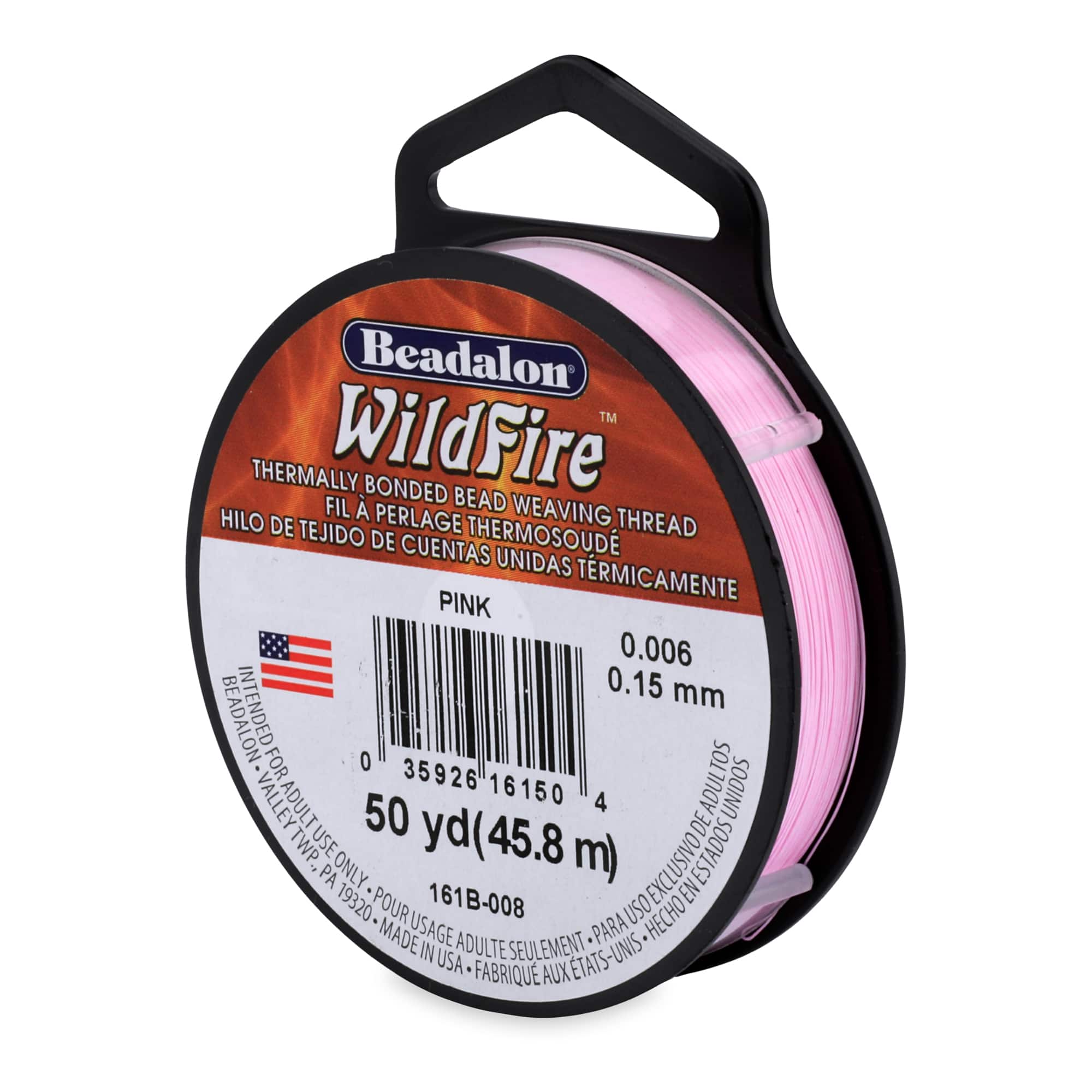  Wildfire Thermal Bonded Beading Thread .008 Inch - Black - 50 Yd