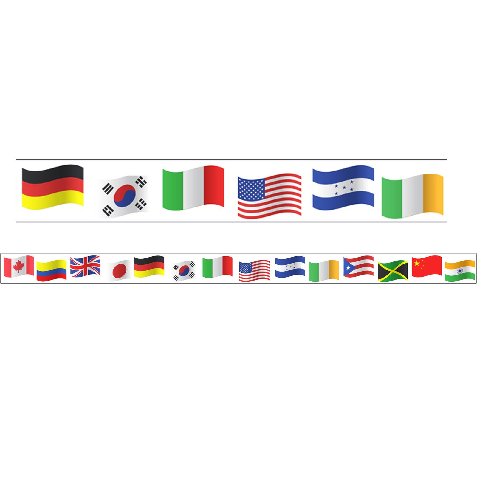 Charles Leonard World Flag Theme Magnetic Border, 48ft.