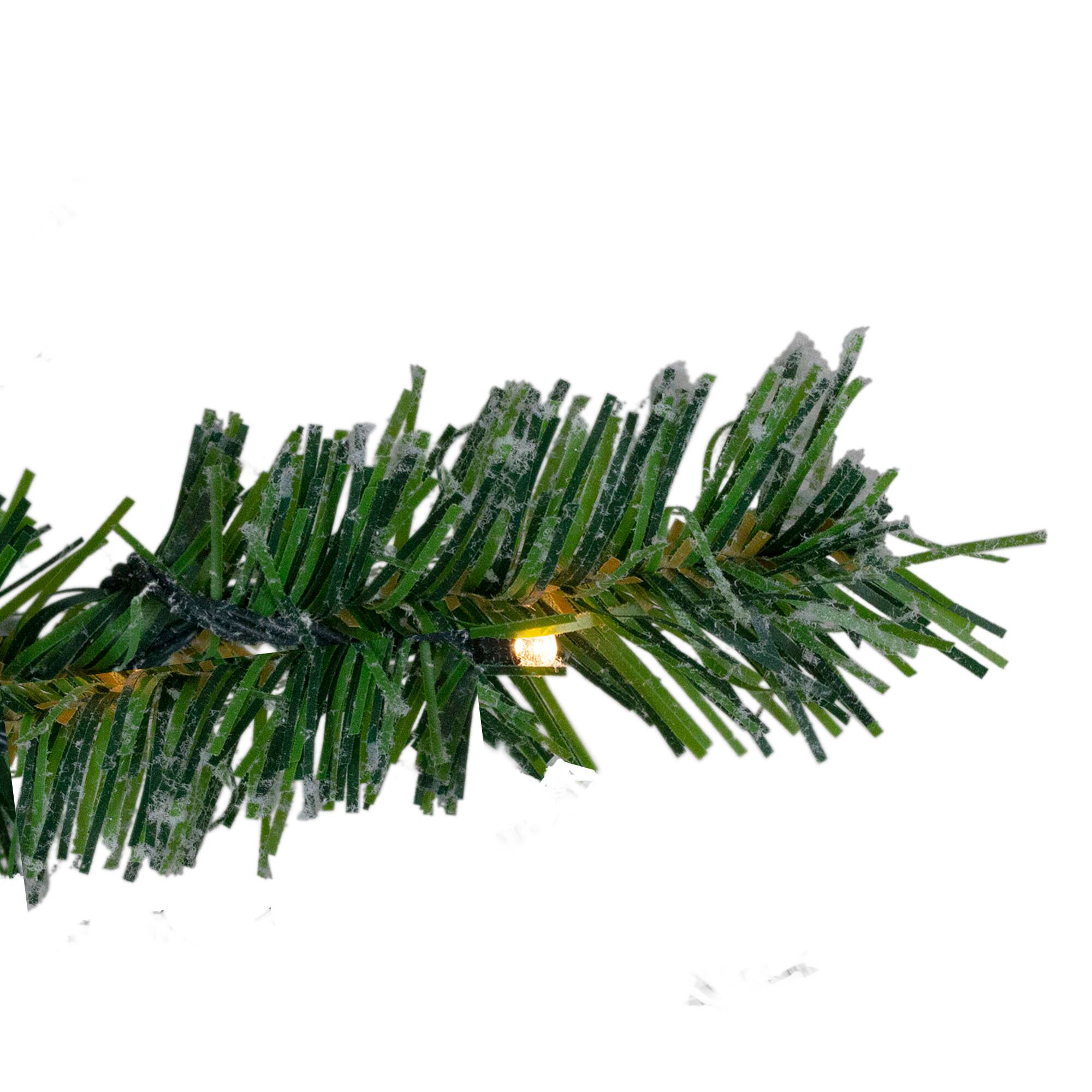 7.5ft. Pre-Lit Flocked Winter Park Fir Artificial Christmas Tree, Warm Clear LED Lights
