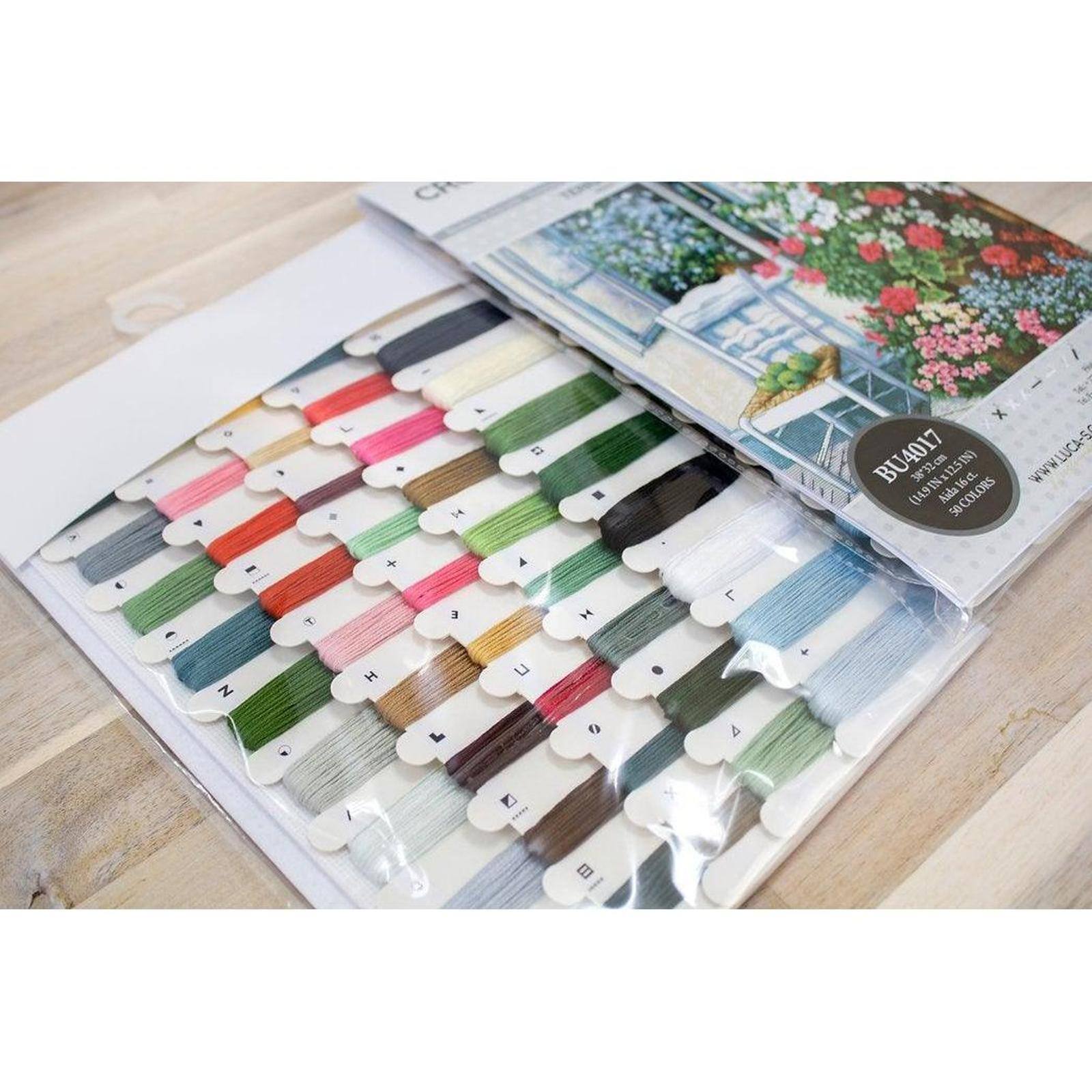 Luca-s Terrace With Flowers Counted Cross Stitch Kit