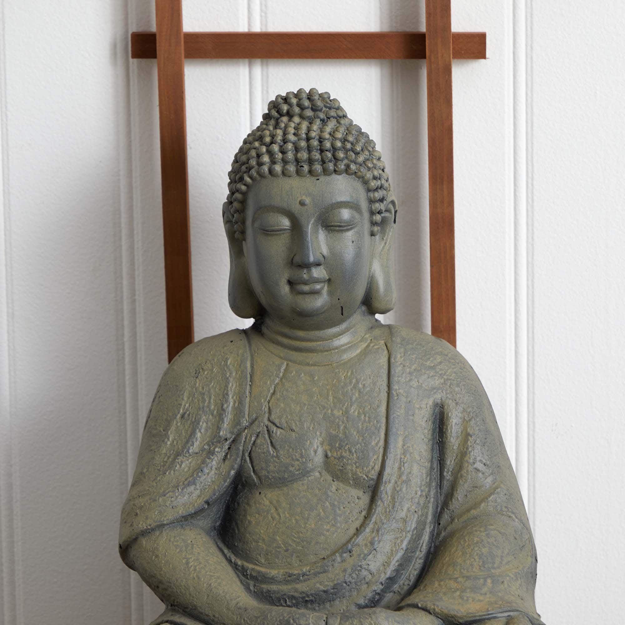 19.75&#x22; Gray Buddha Statue