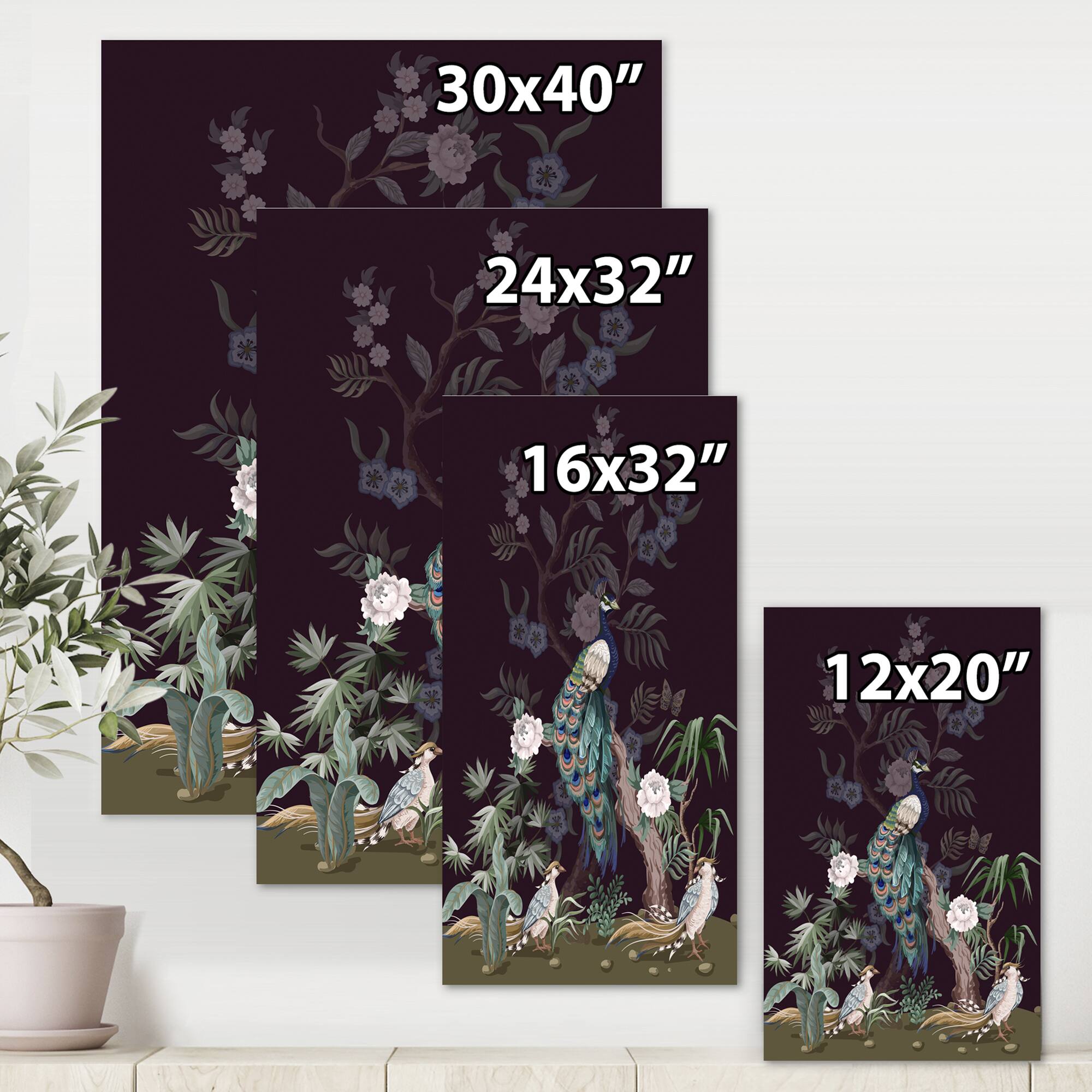 Designart - Chinoiserie With Birds and Peonies V