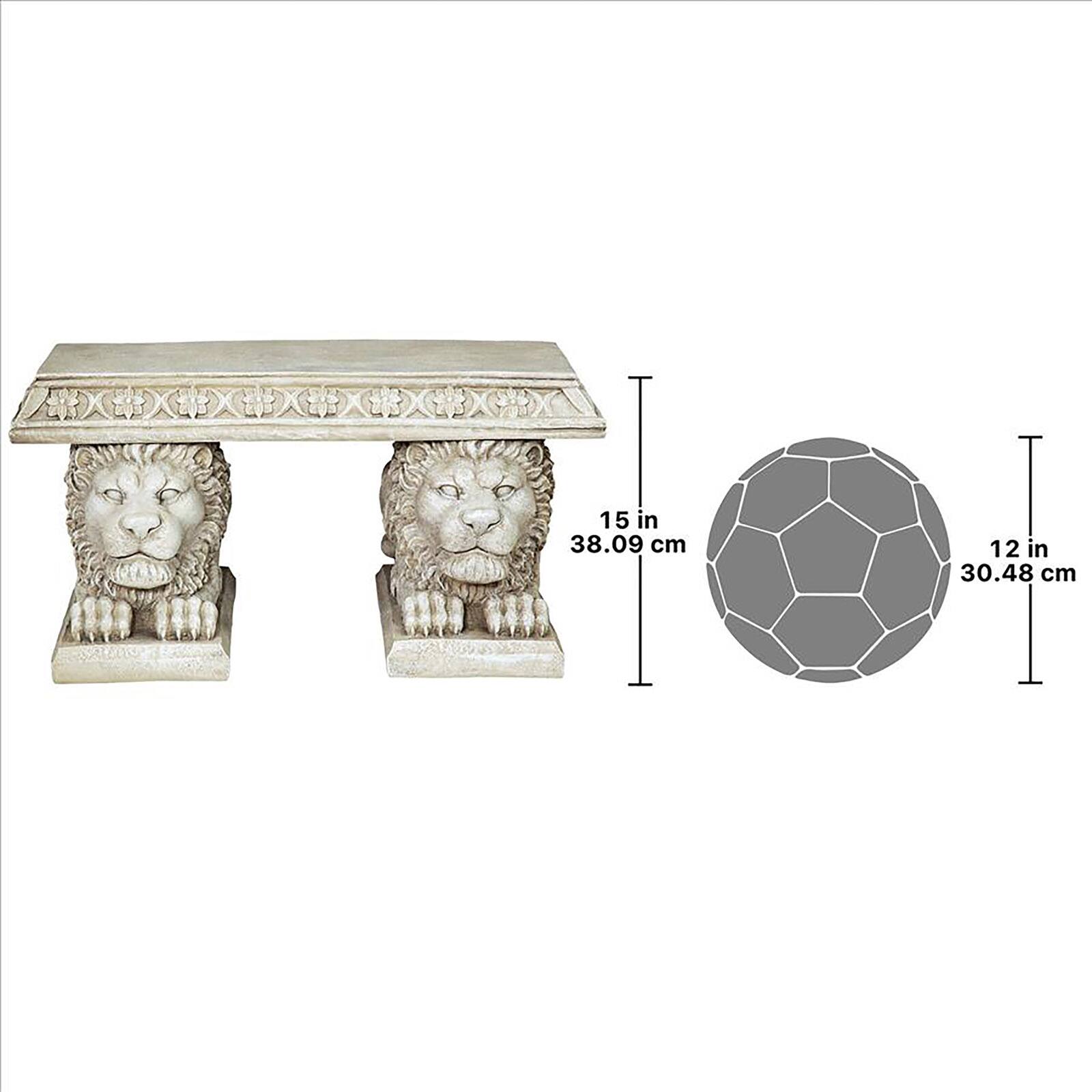 Design Toscano 15" Grand Lion of St. John's Square Sculptural Bench