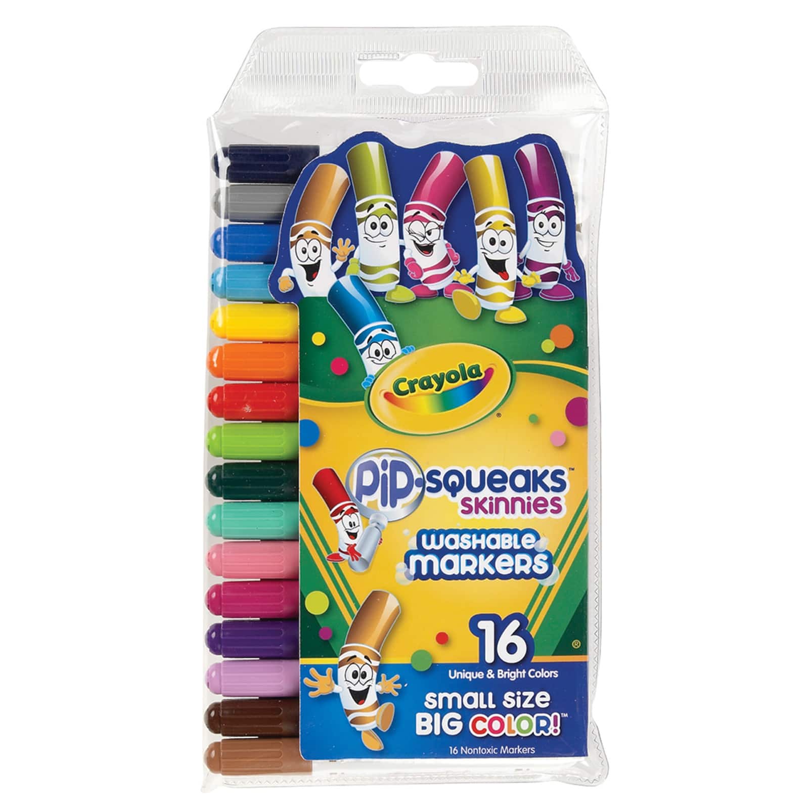 Pip-Squeaks Washable Broad Line Markers, 16 Count - Ages 3+