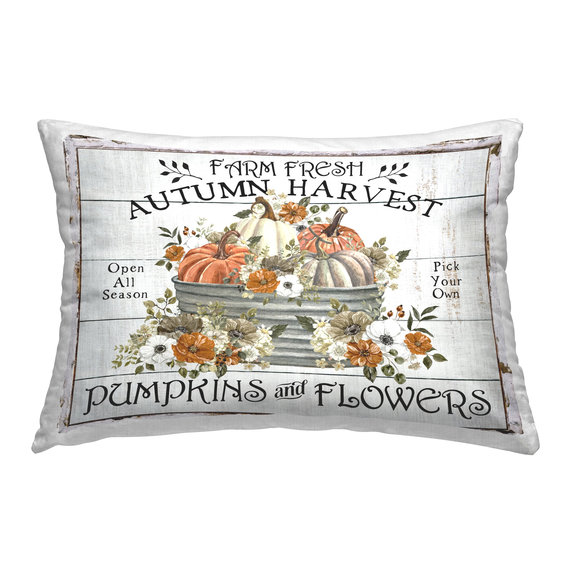 Stupell Industries Farm Fresh Harvest Pumpkin Decorative Printed Throw Pillow
