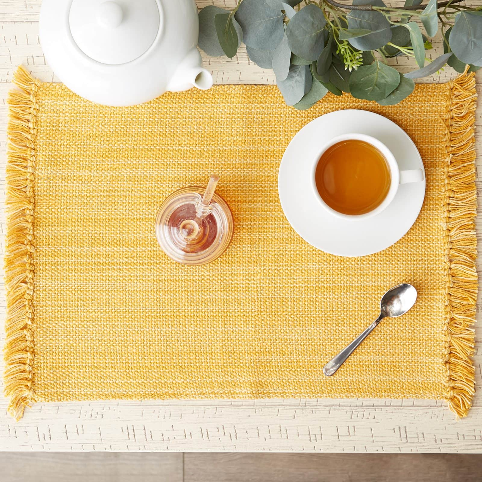 DII&#xAE; Variegated Apricot Fringe Placemats, 6ct.