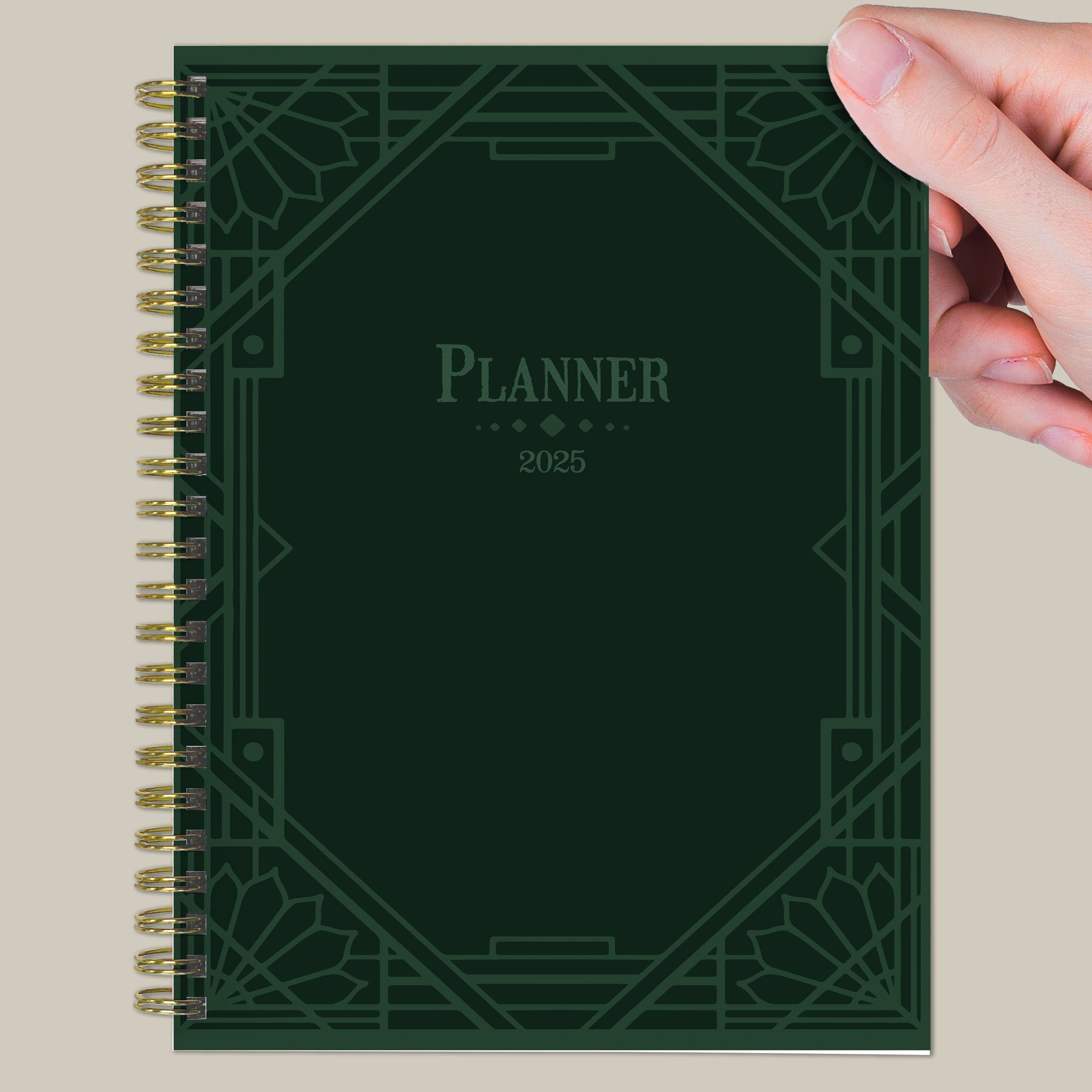 TF Publishing 2025 Medium Emerald Edition Weekly Monthly Spiral Planner