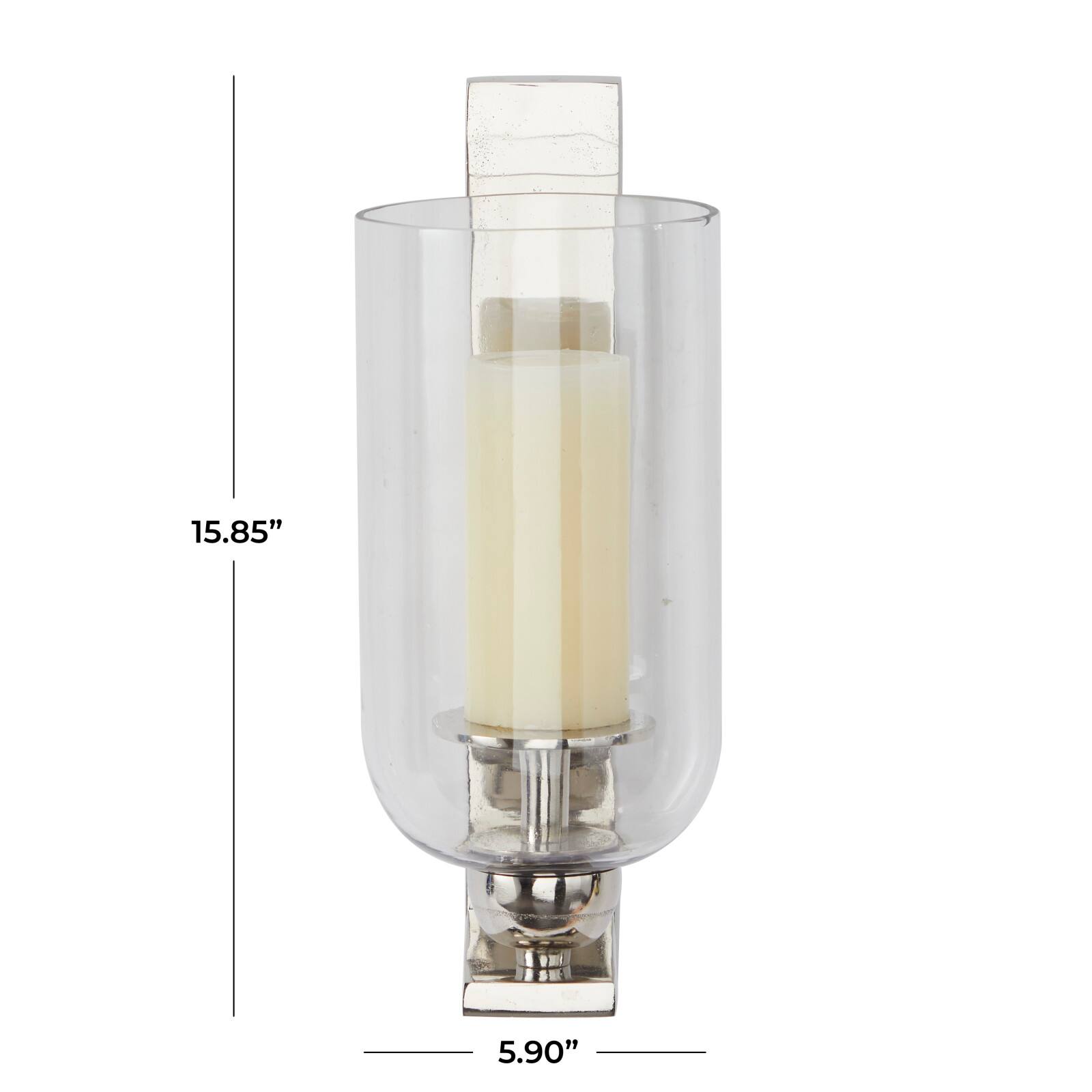 Silver Aluminum Modern Wall Sconce, 6&#x22; x 8&#x22; x 16&#x22;