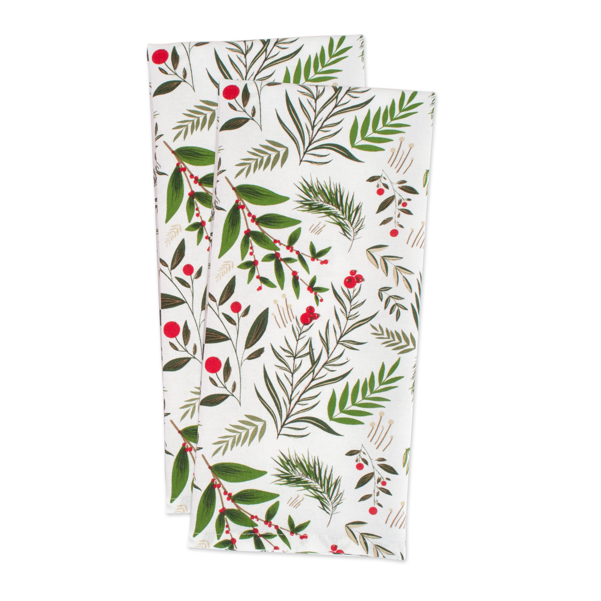 DII&#xAE; Holiday Sprigs Printed Dishtowel Set