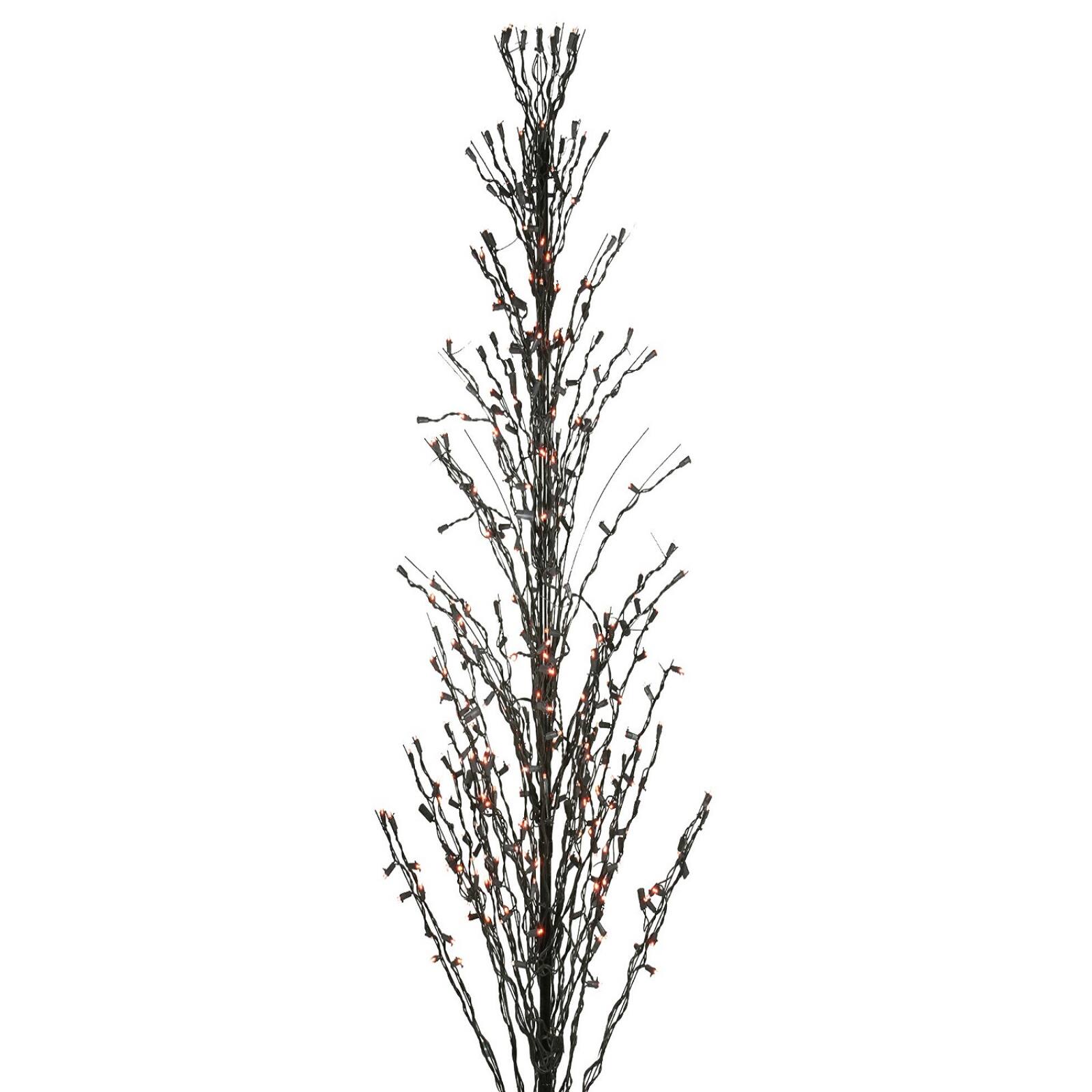9ft. Orange LED Lighted Halloween Cascade Twig Tree