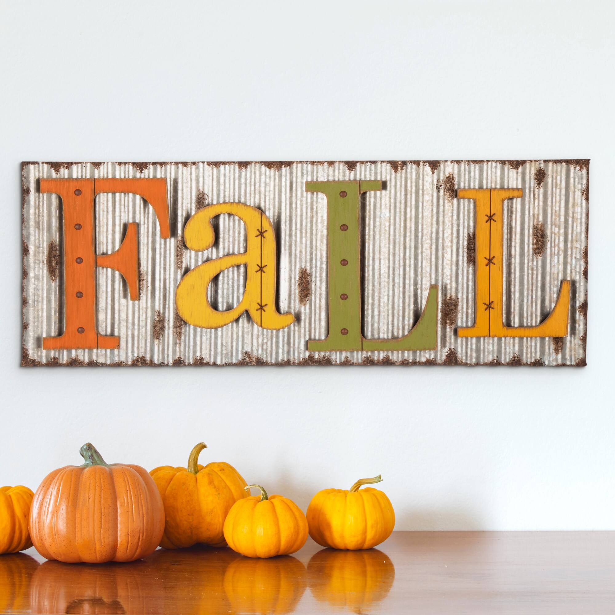 Glitzhome® 36" Metal Fall Wall Sign Michaels