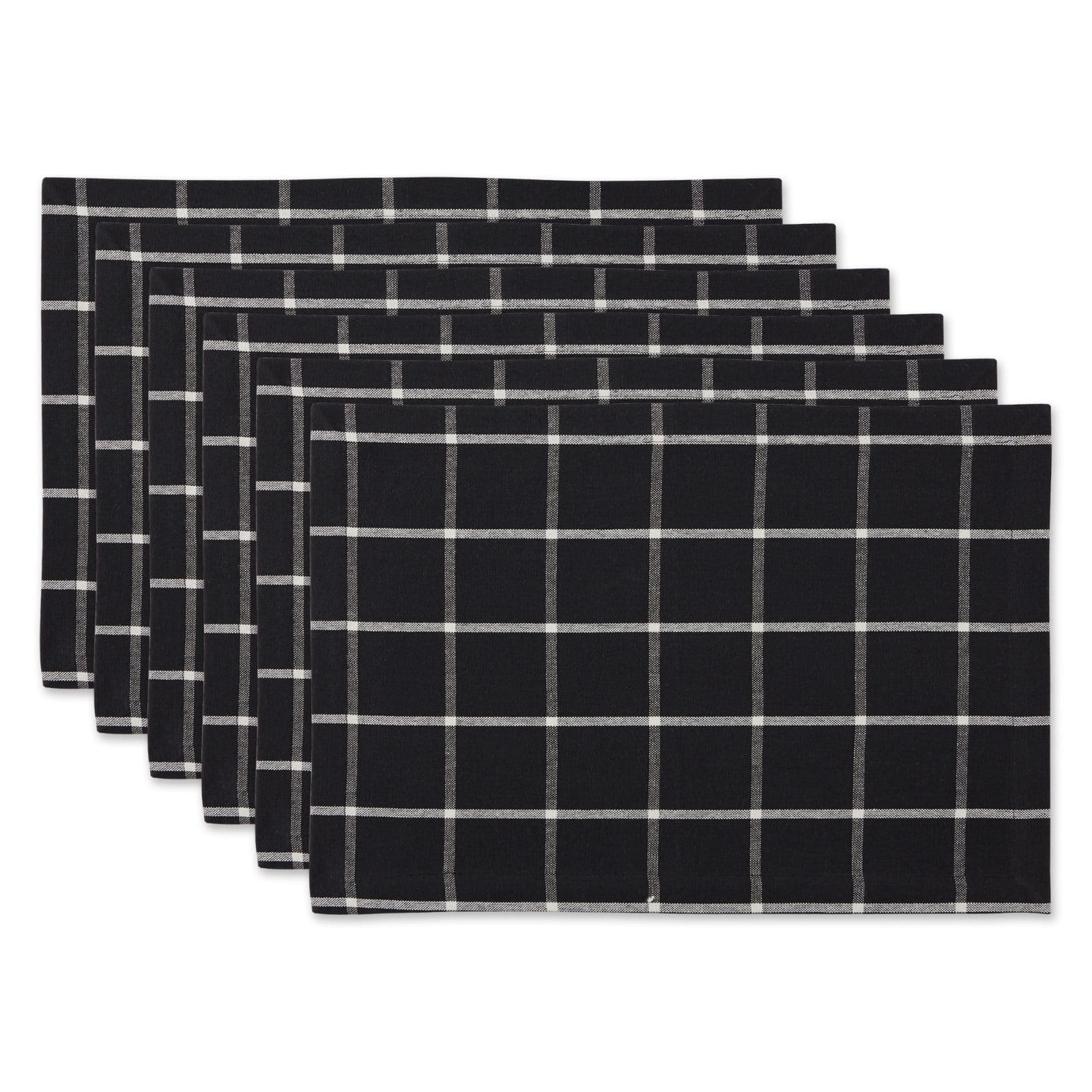 DII® Black Check Placemats, 6ct.