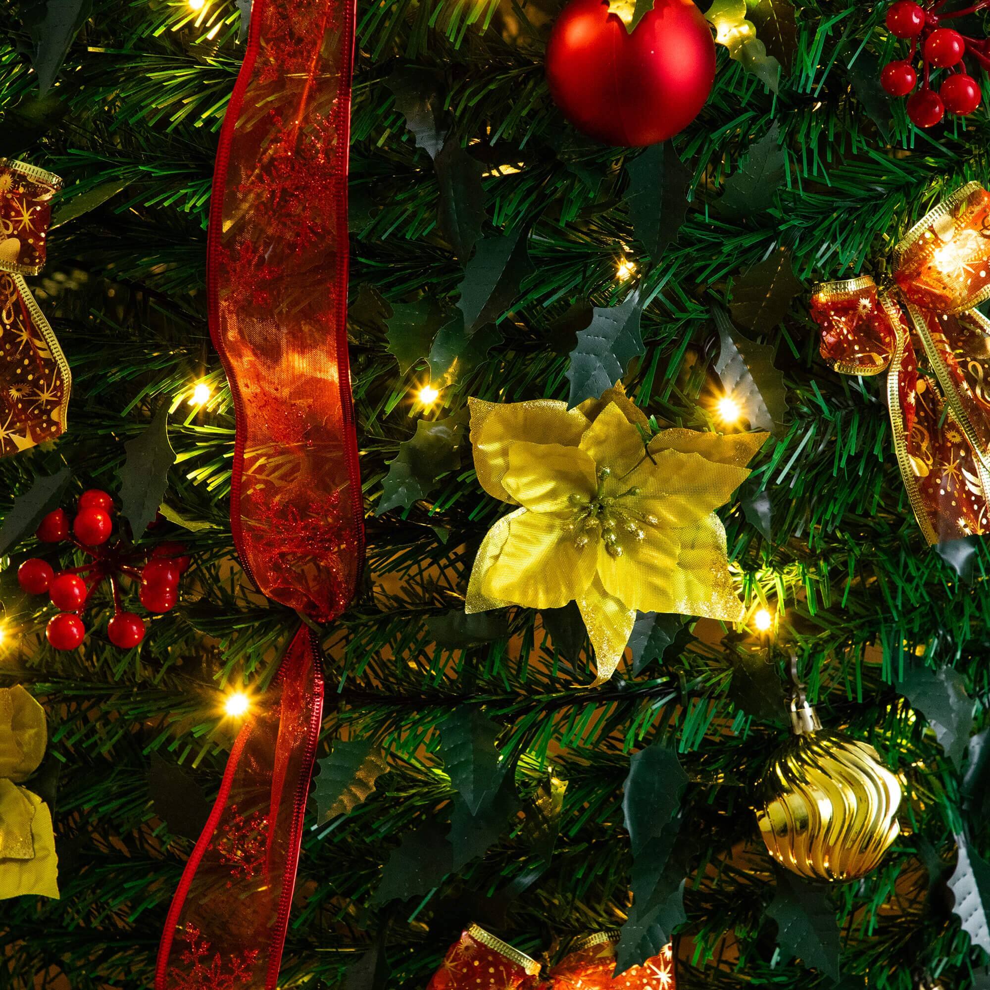 7ft. Pre-Lit Pop-Up Green Artificial Christmas Tree, Warm White LED Lights