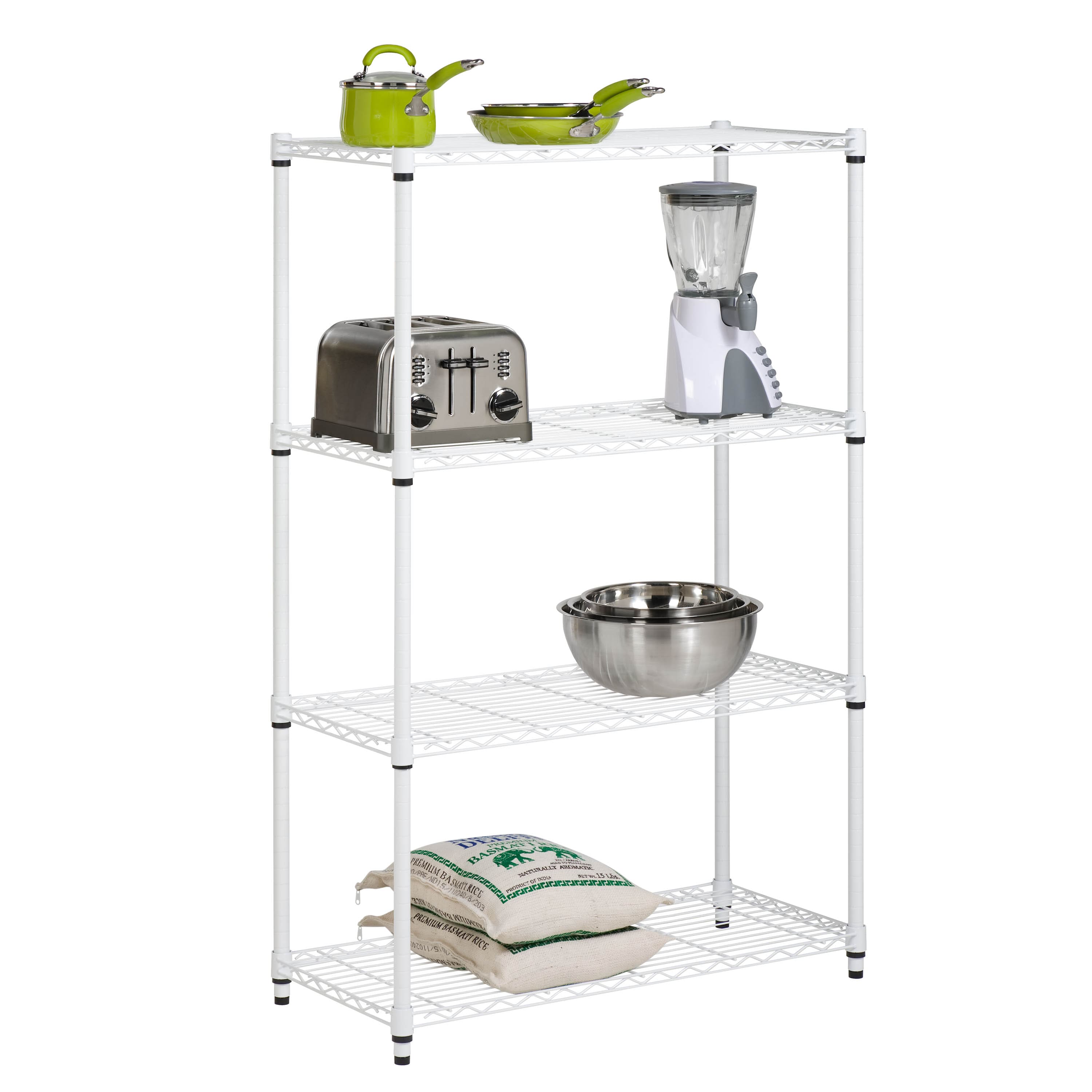 Honey Can Do White 4-Tier Heavy-Duty Adjustable Shelving Unit