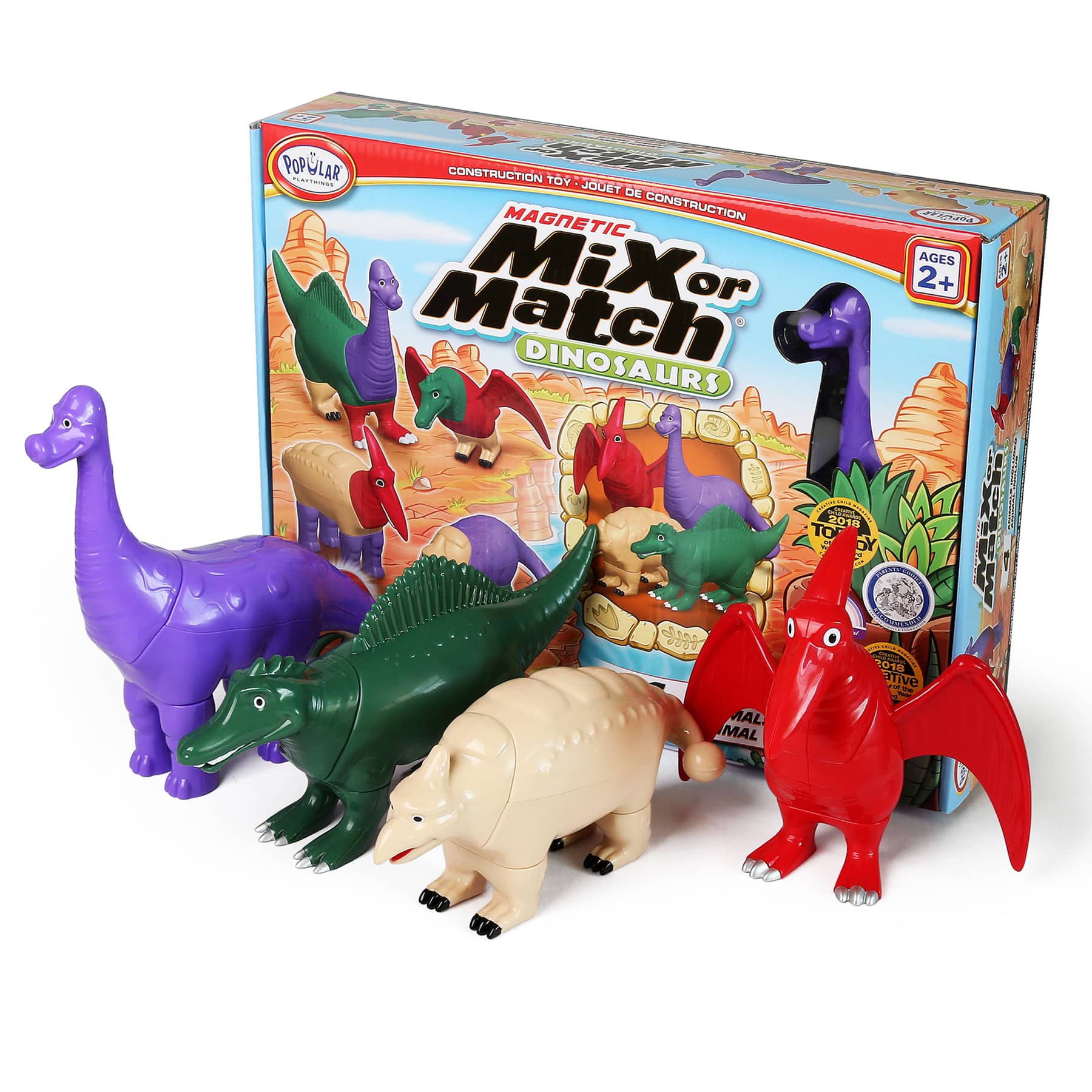 Popular Playthings&#xAE; Magnetic Mix or Match&#xAE; Dinosaur Version 2 Play Set