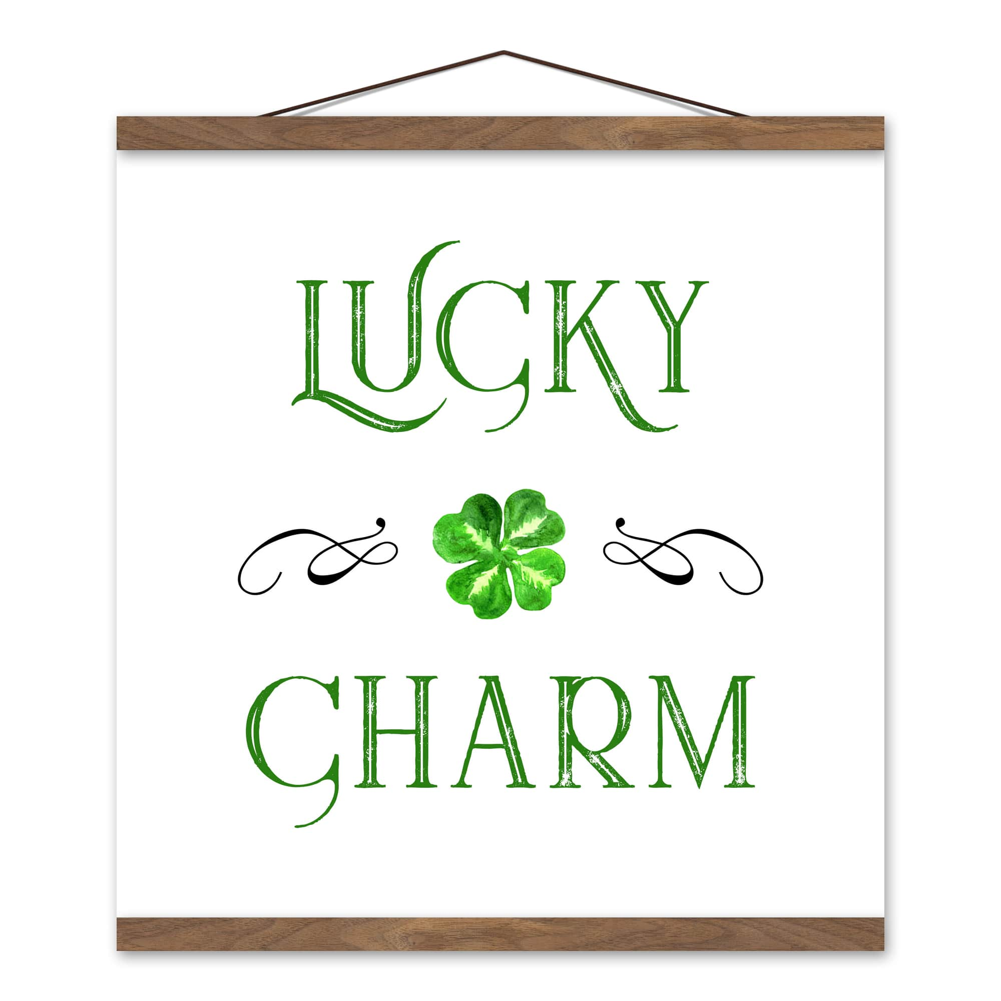 Lucky Charm 16&#x22; x 16&#x22; Teak Hanging Canvas